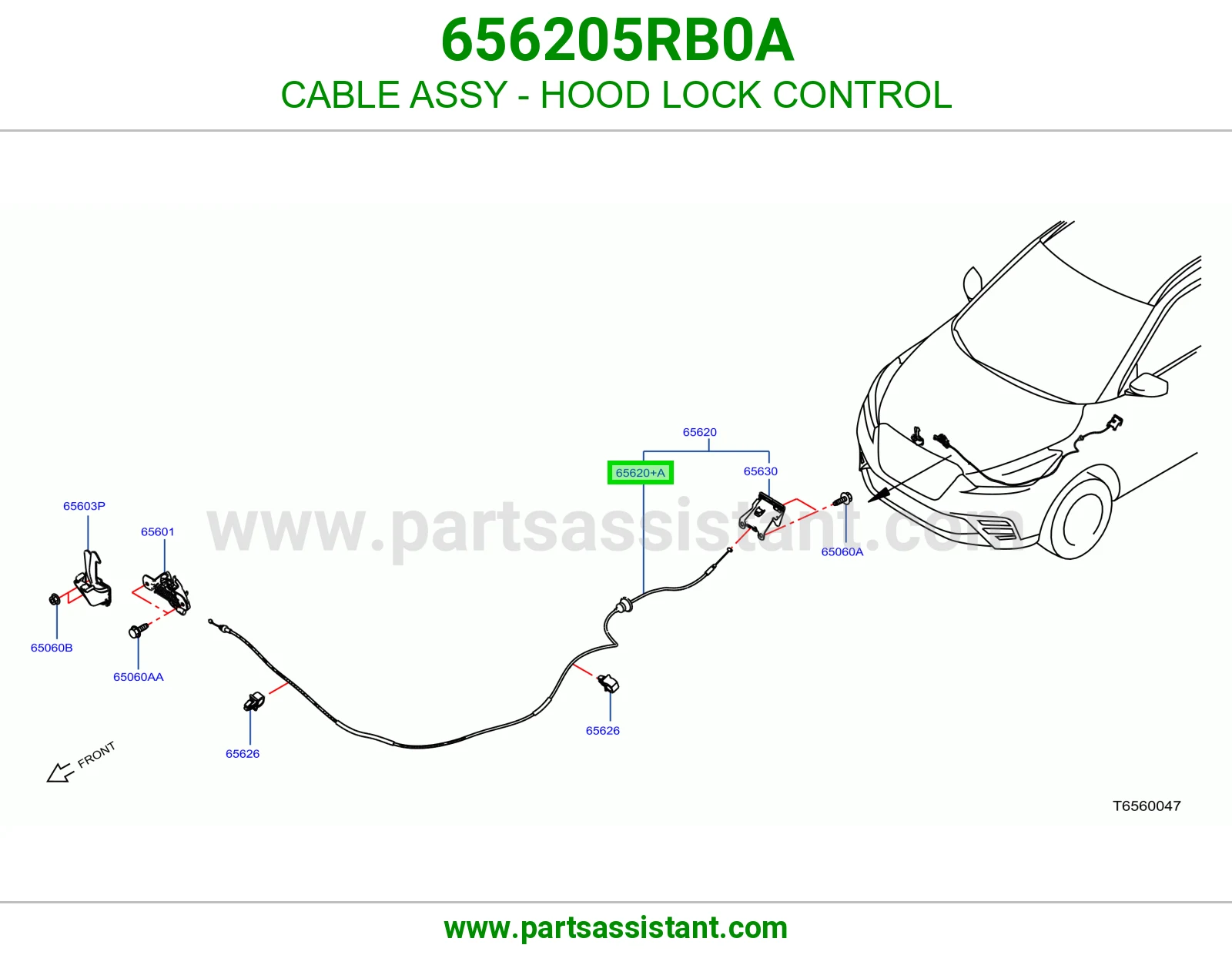قفل كبوت 656205RB0A