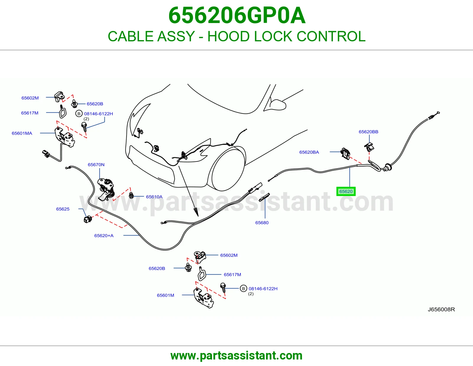 قفل كبوت 656206GP0A