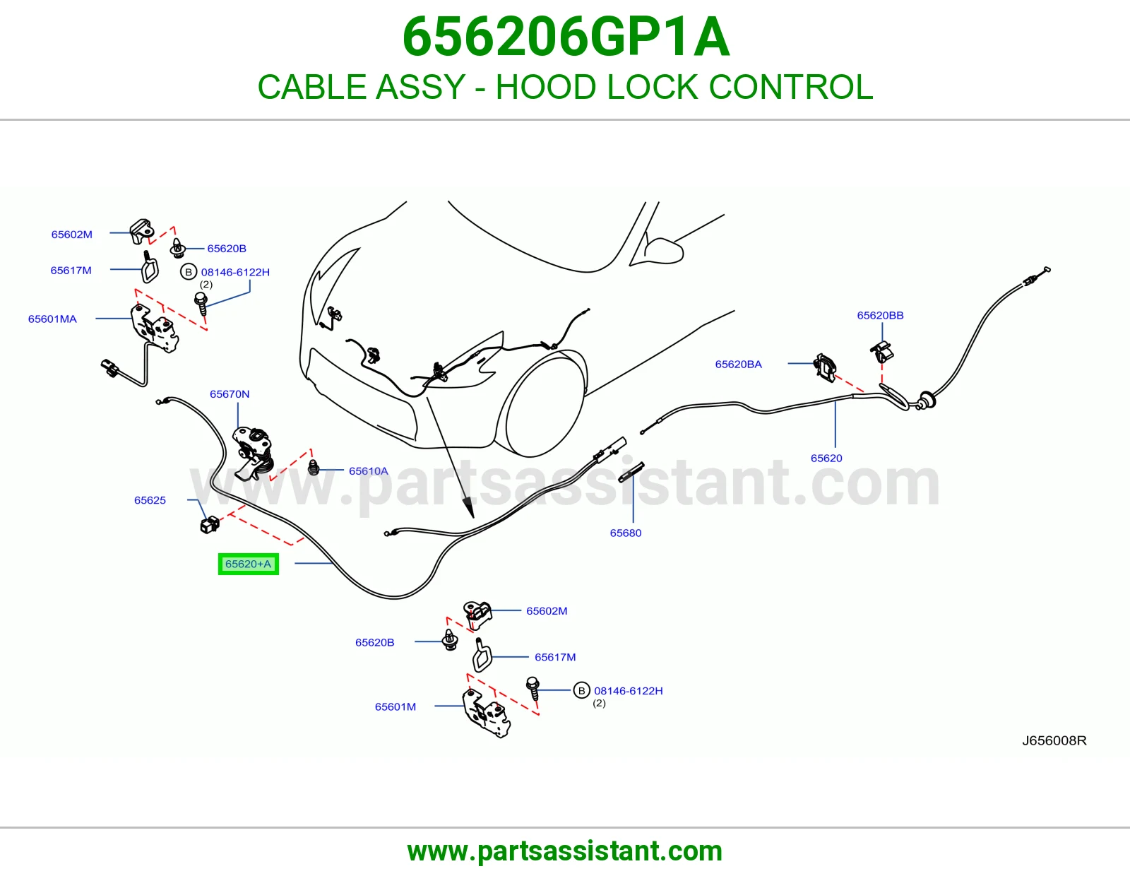 قفل كبوت 656206GP1A