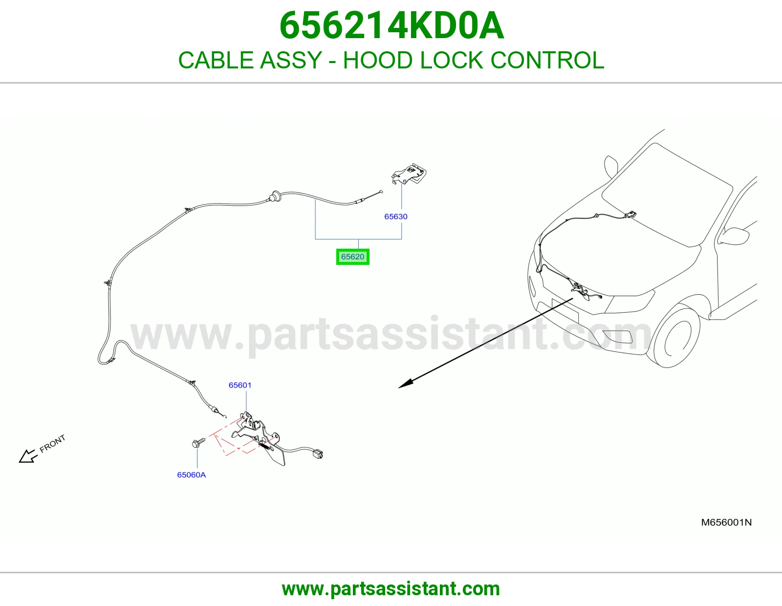 قفل كبوت 656214KD0A