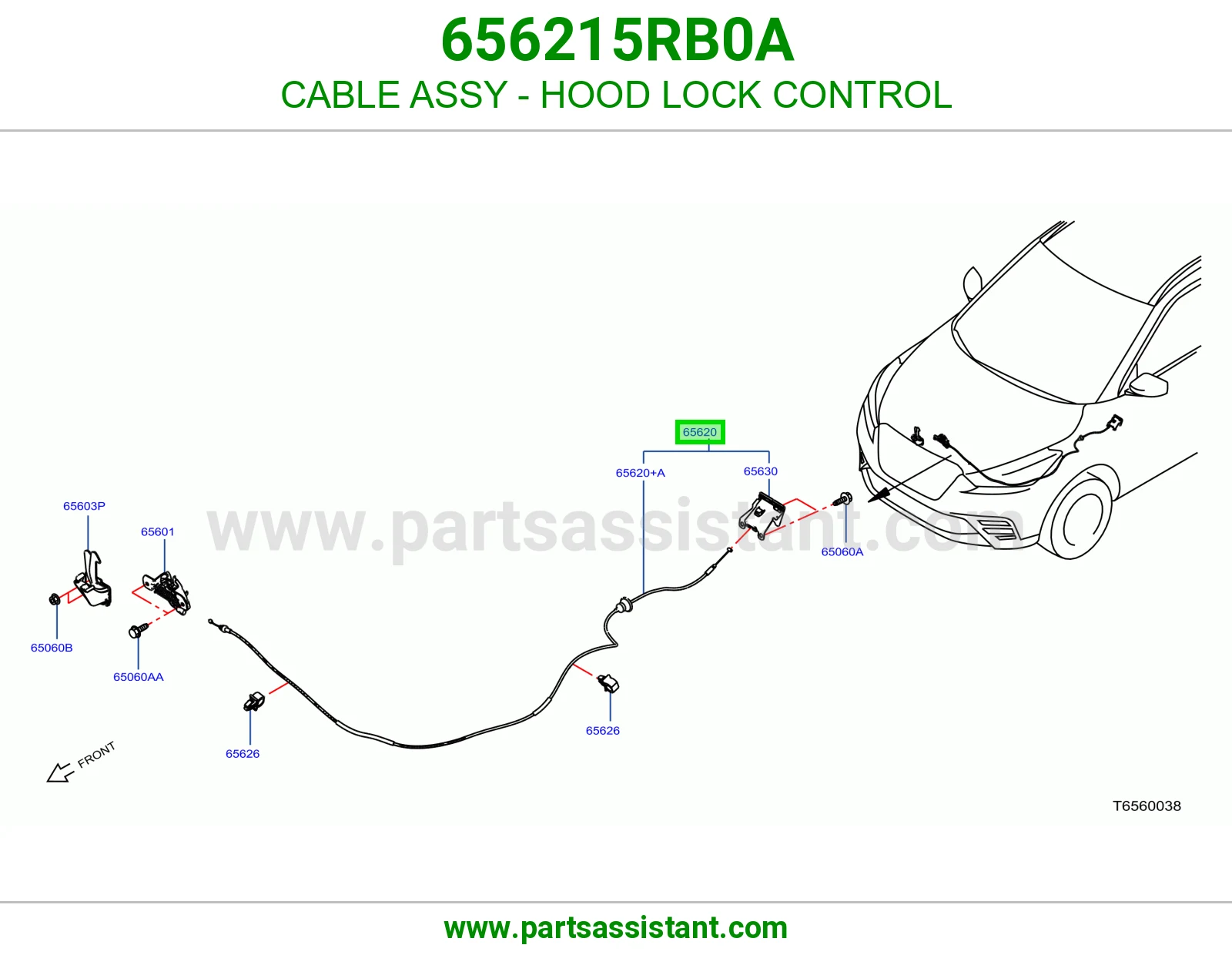 قفل كبوت 656215RB0A