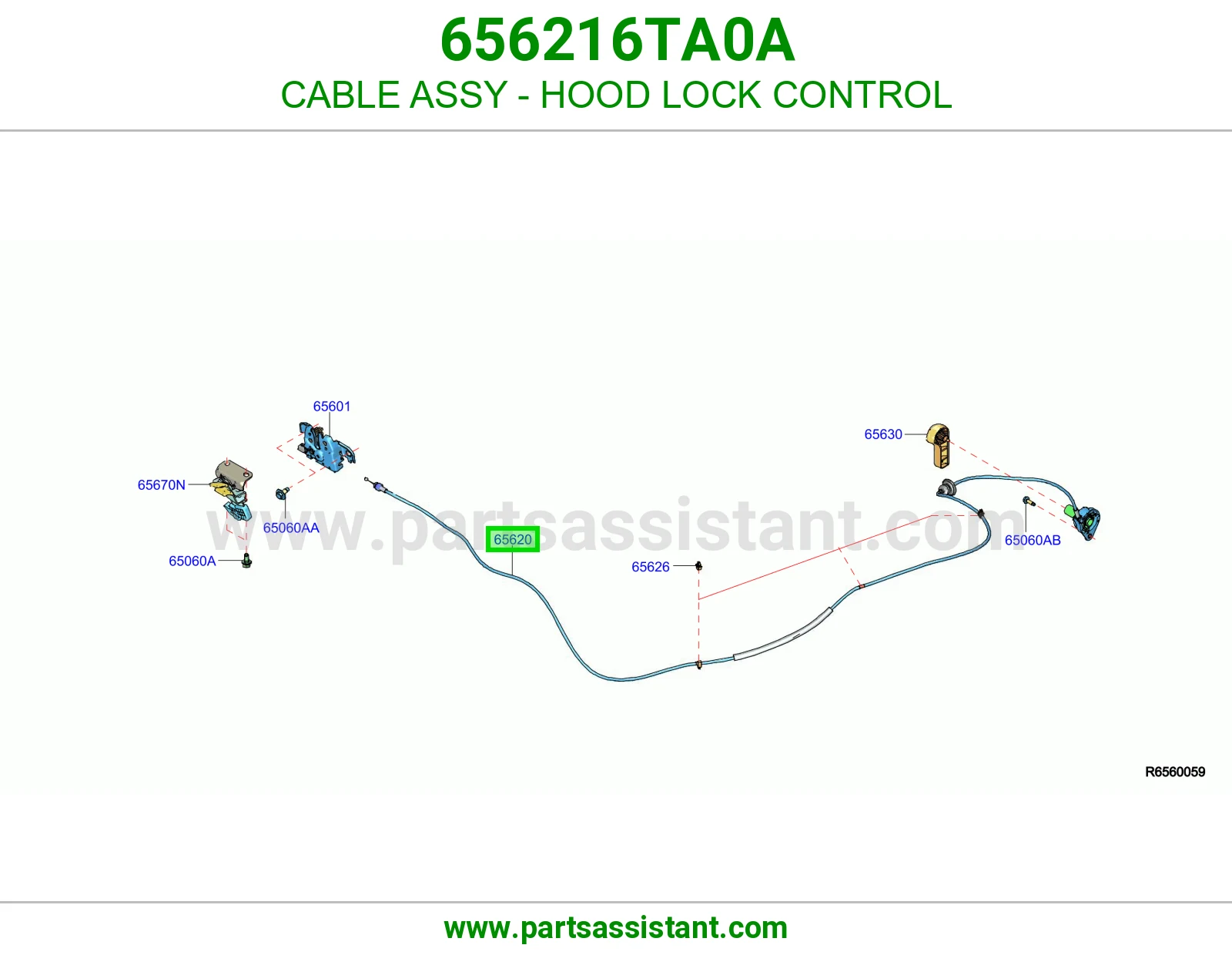 قفل كبوت 656216TA0A