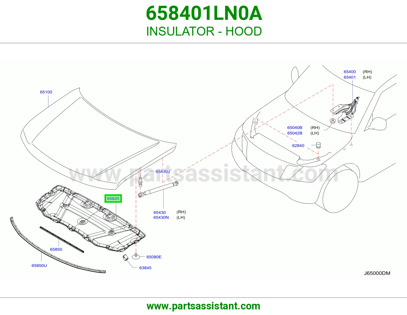 INSULATOR - HOOD 658401LN0A