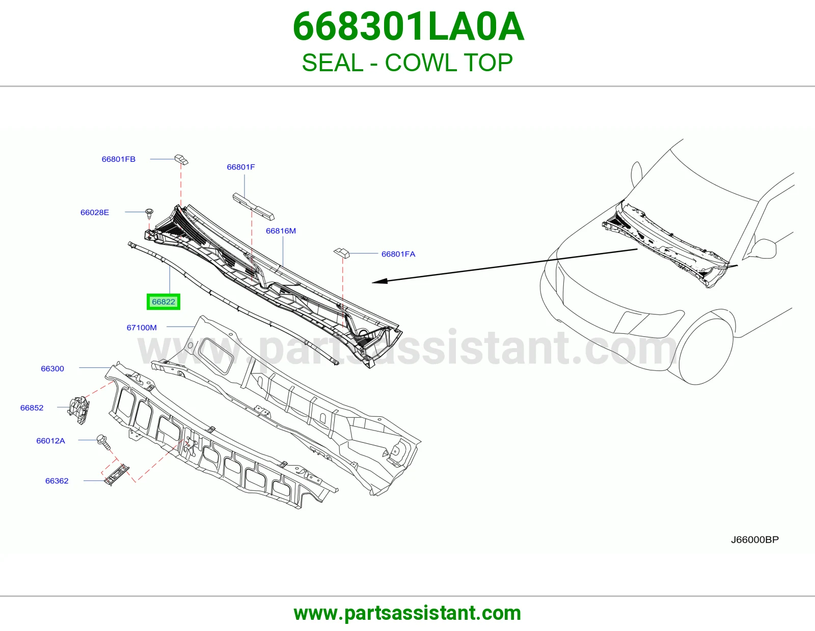 جلدة شبك مساحات 668301LA0A