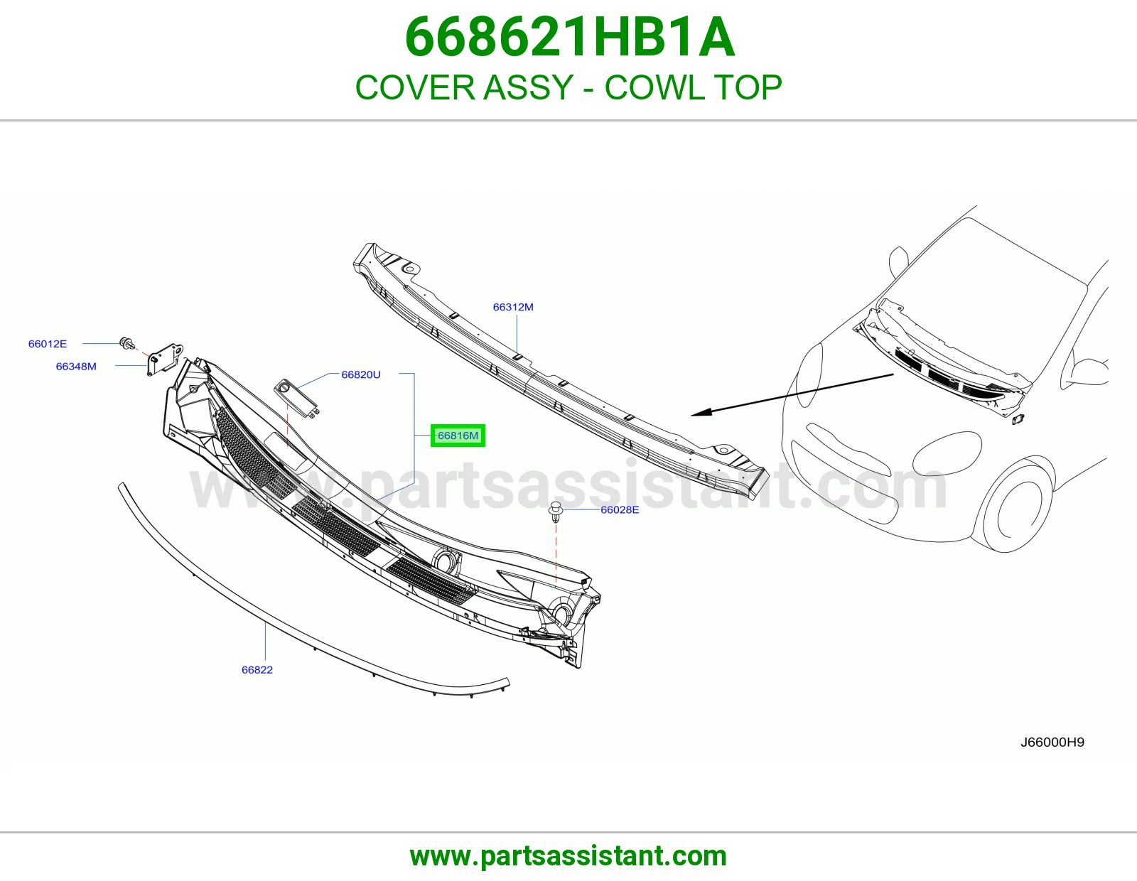 غطاء شبك مساحات كامل 668621HB1A