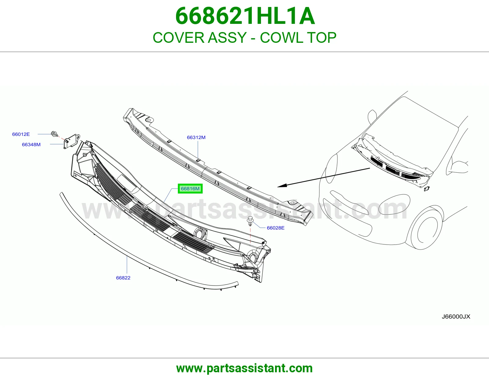 غطاء شبك مساحات كامل 668621HL1A