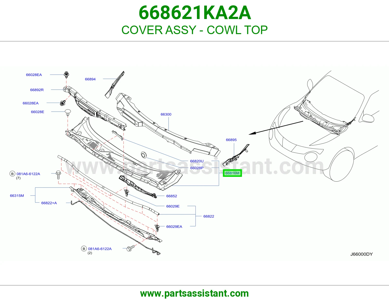 غطاء شبك مساحات كامل 668621KA2A
