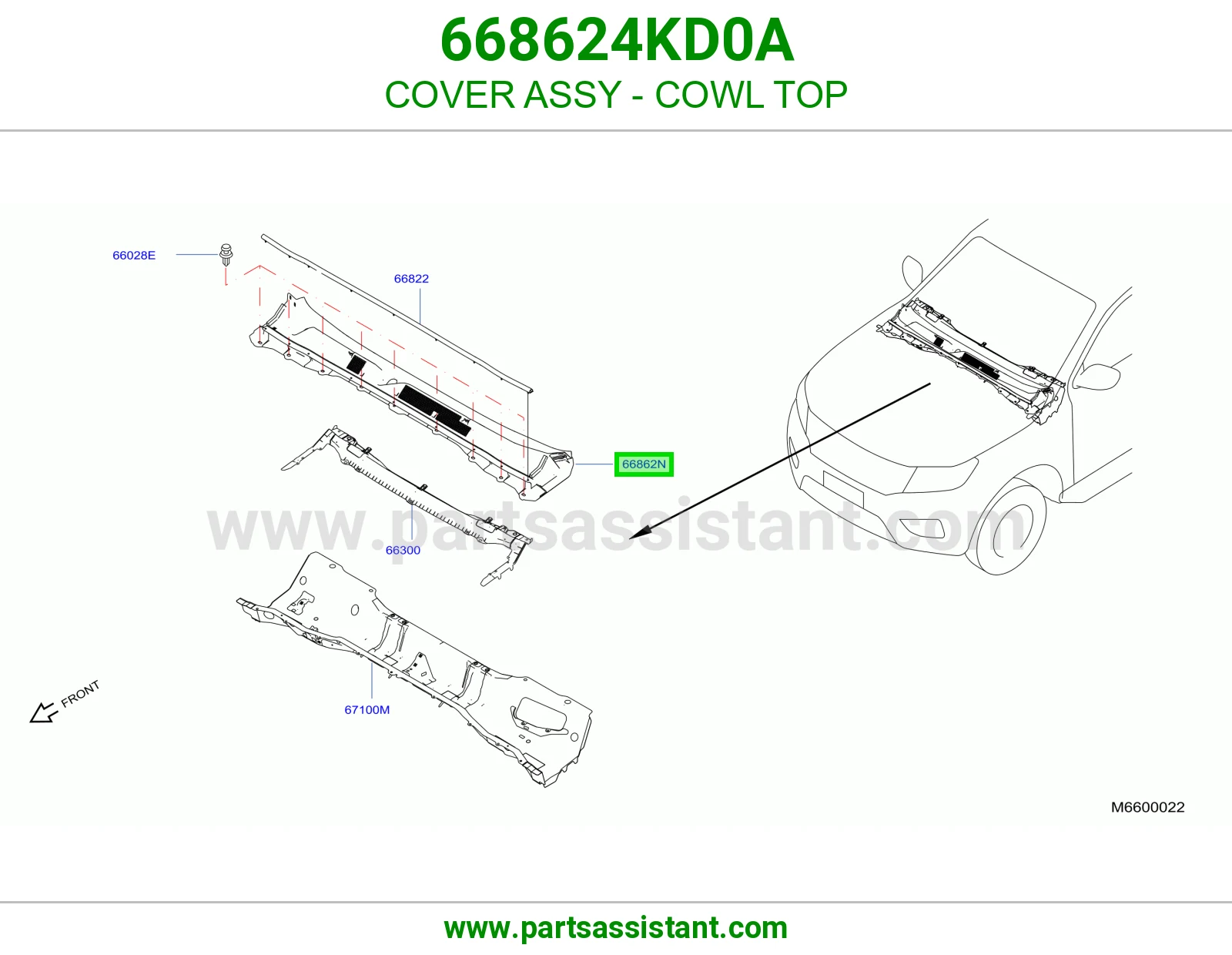 غطاء شبك مساحات كامل 668624KD0A