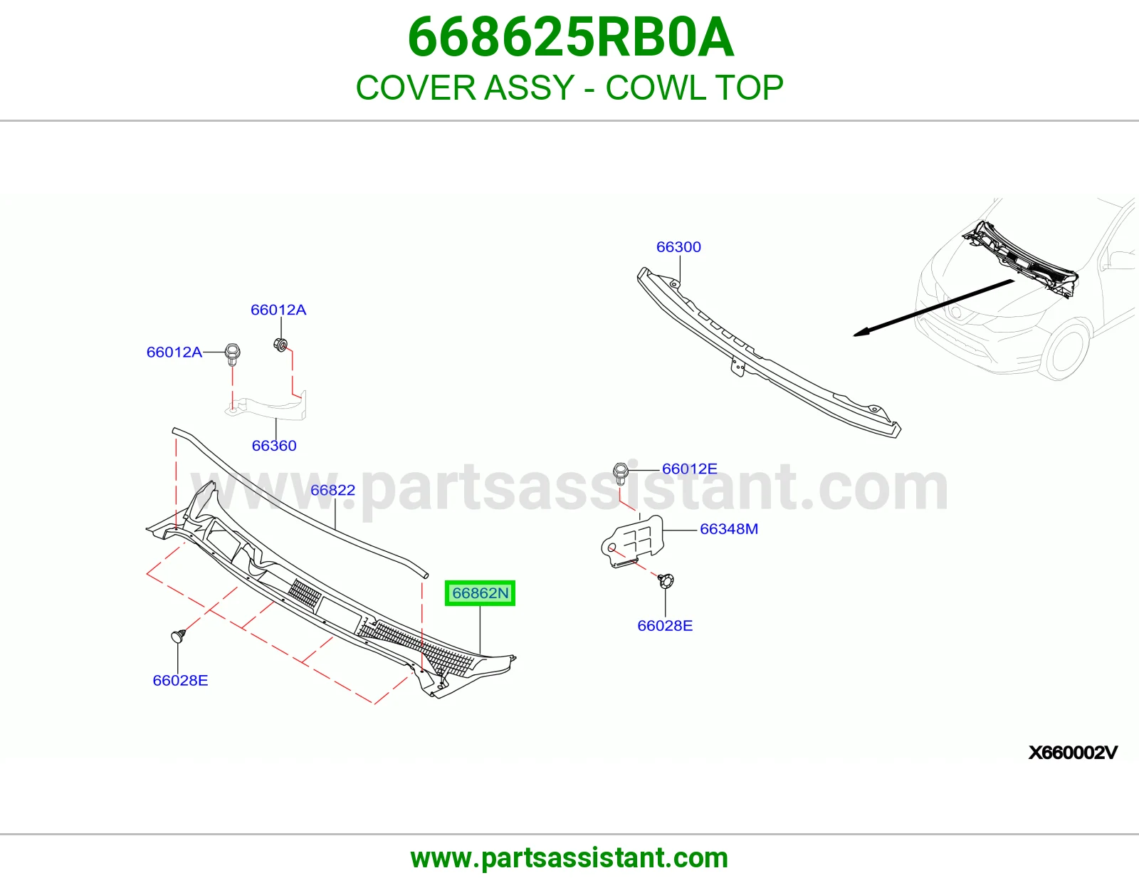 غطاء شبك مساحات كامل 668625RB0A