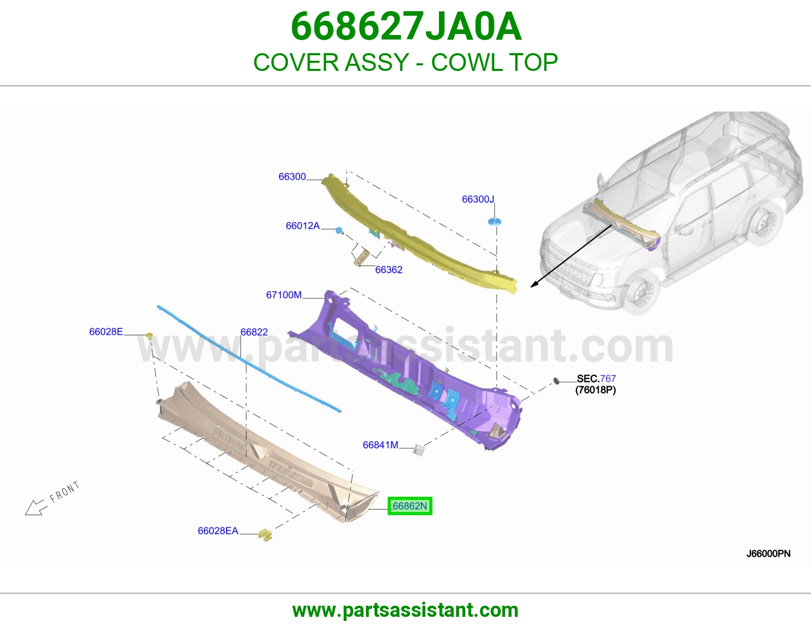 غطاء شبك مساحات كامل 668627JA0A
