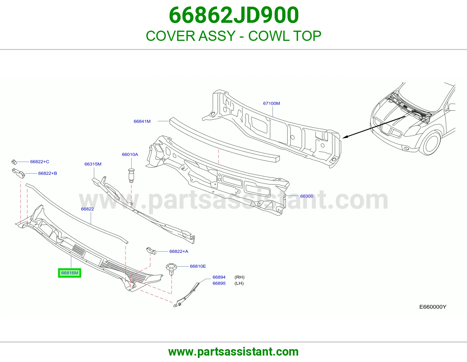 غطاء شبك مساحات كامل 66862JD900