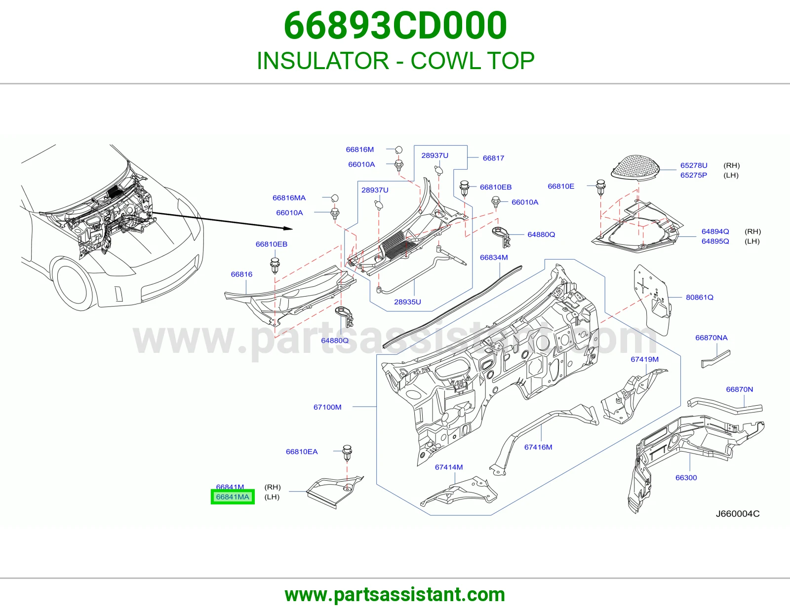 عازل شبك مساحات 66893CD000