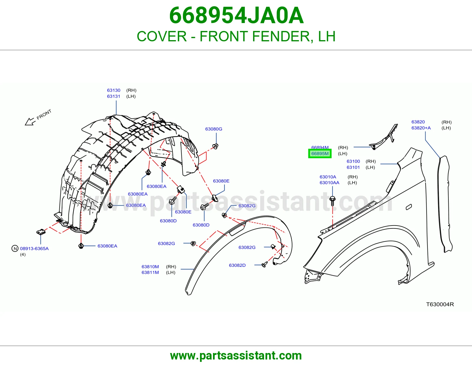 غطاء رفرف أمامي يسار 668954JA0A