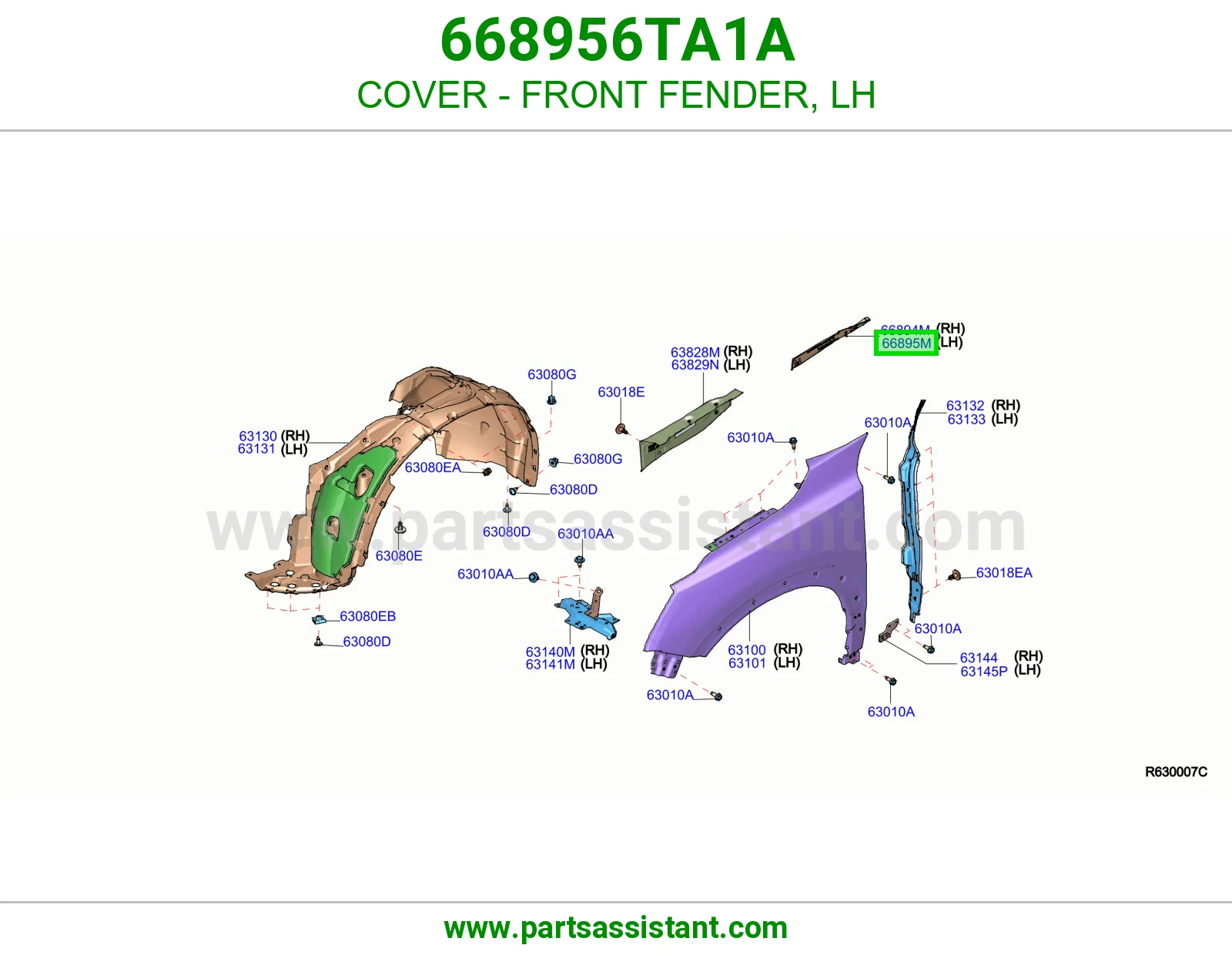غطاء رفرف أمامي يسار 668956TA1A