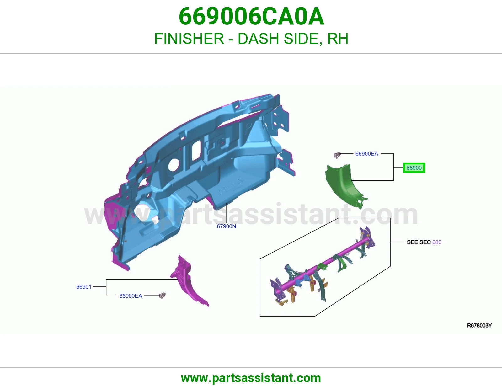 تلبيسة جانب طبلون يمين 669006CA0A