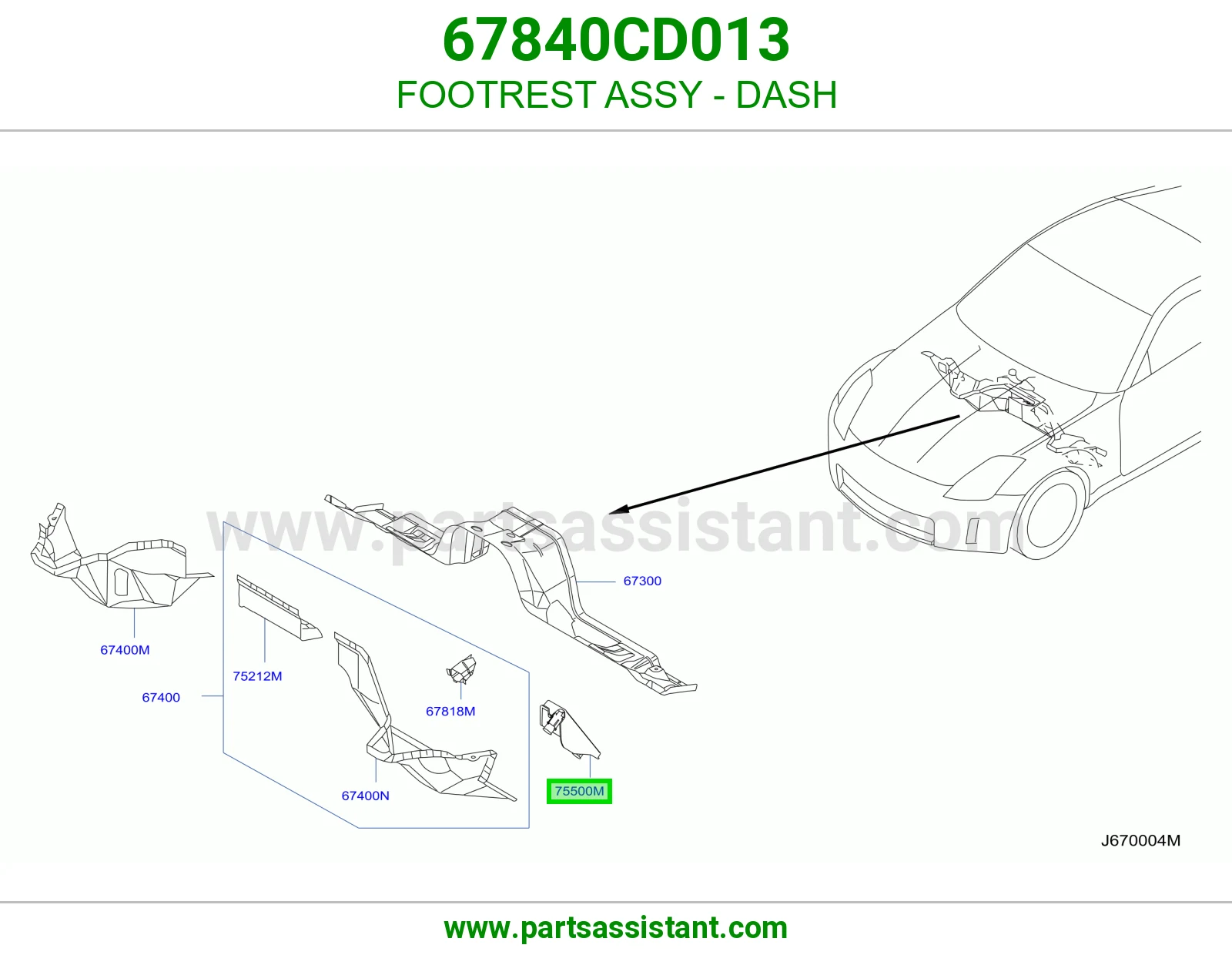 FOOTREST ASSY - DASH 67840CD013