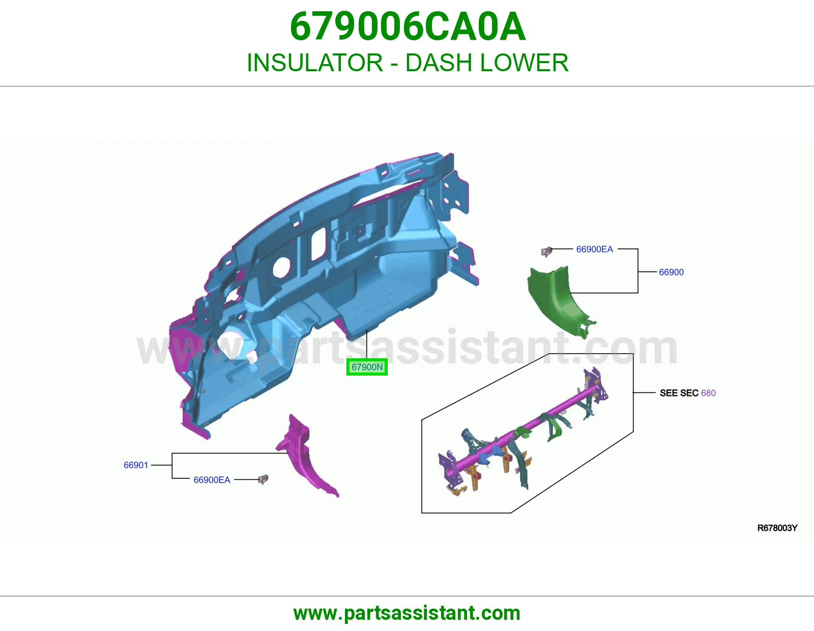 عازل جدار مكينة تحت 679006CA0A