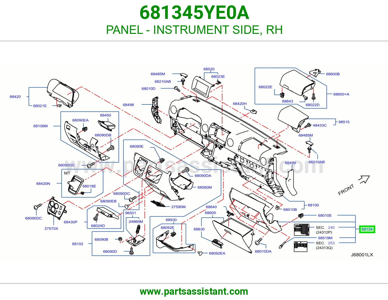 صاجة جنب طبلون يمين 681345YE0A
