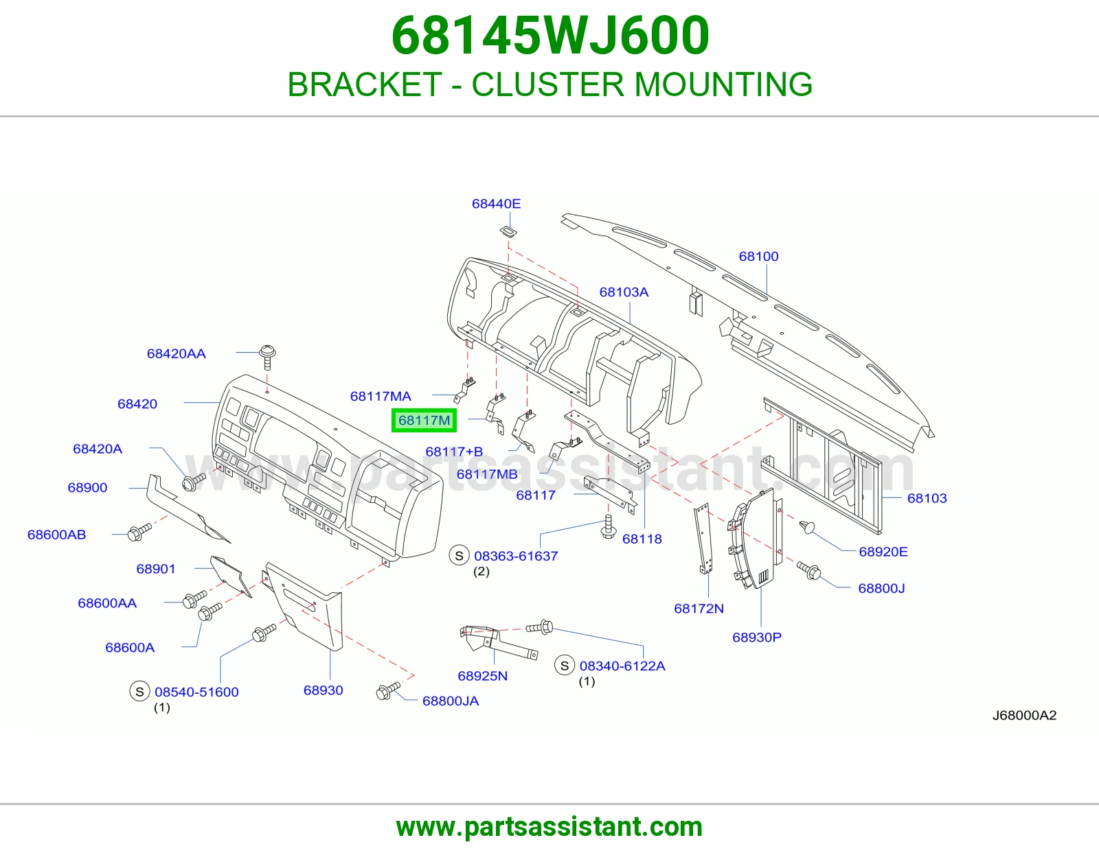 قاعدة تثبيت عداد 68145WJ600