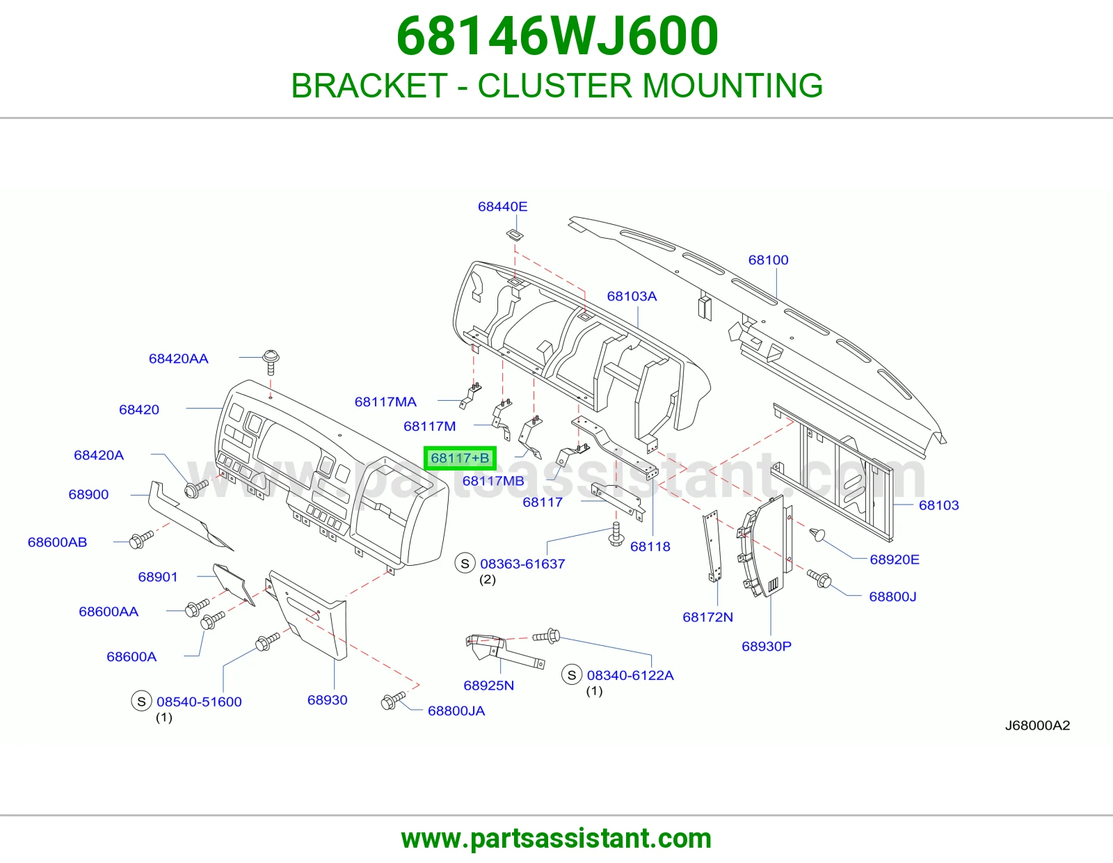 قاعدة تثبيت عداد 68146WJ600