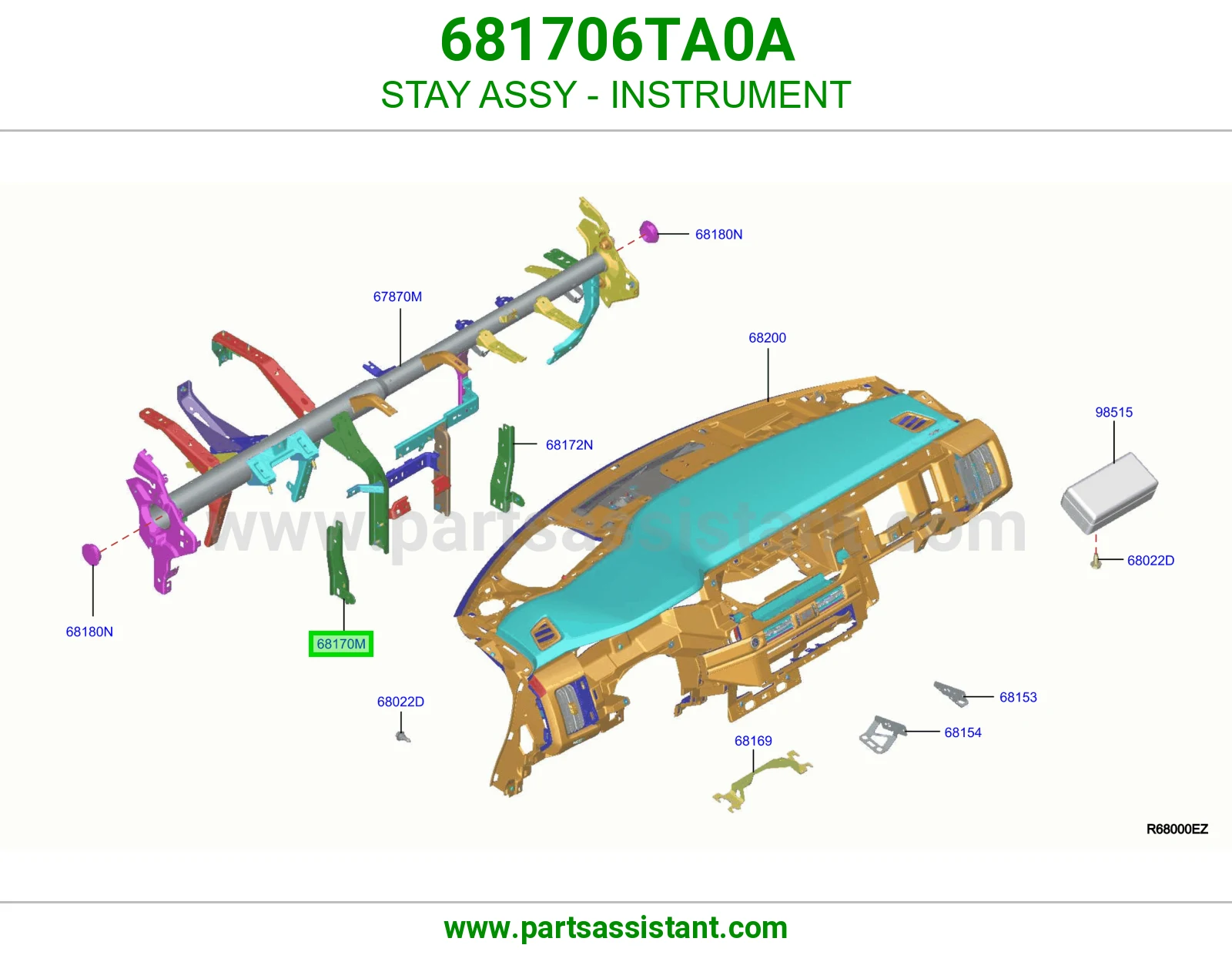دعامة طبلون كاملة 681706TA0A