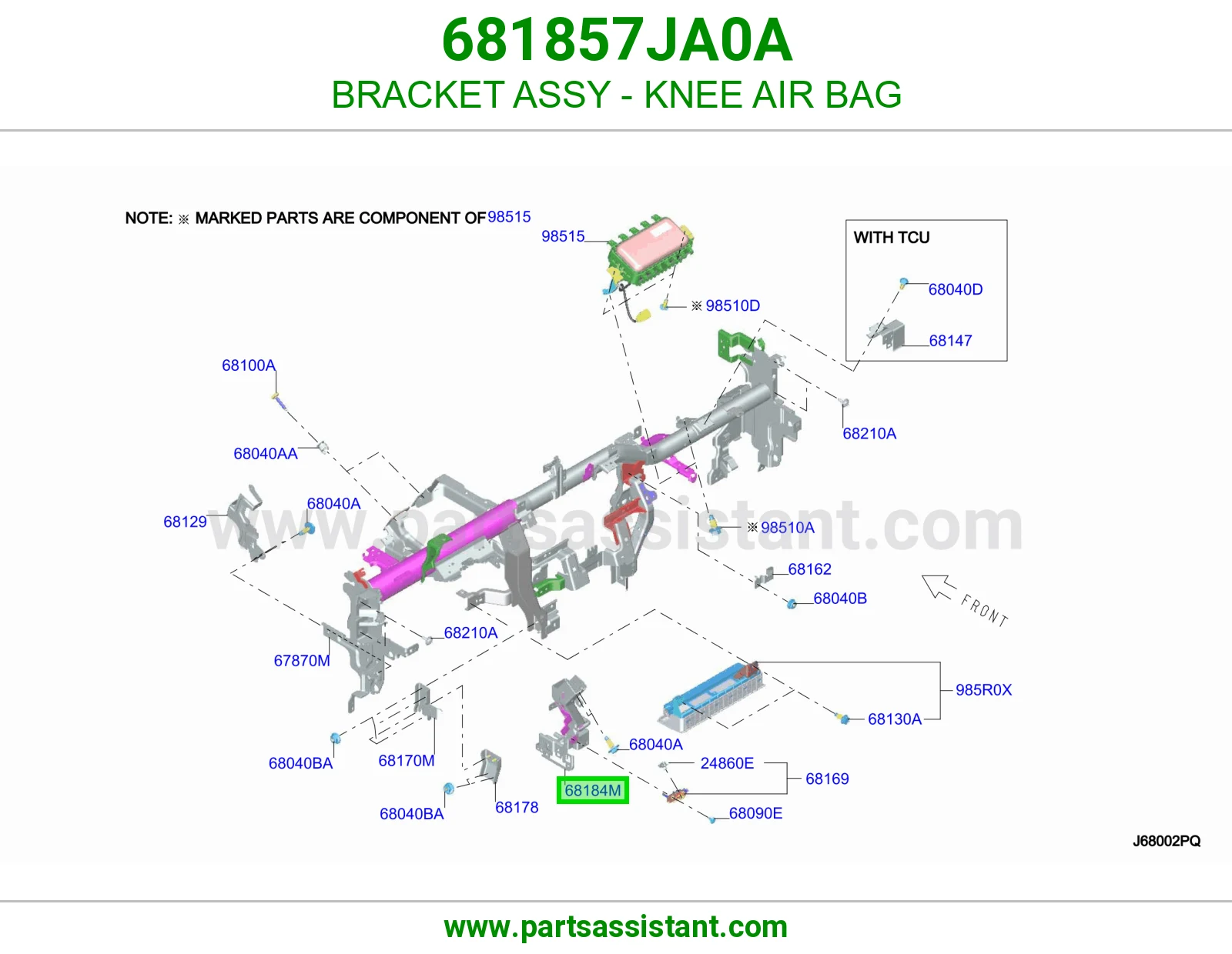 قاعدة ايرباق ركبة كاملة 681857JA0A