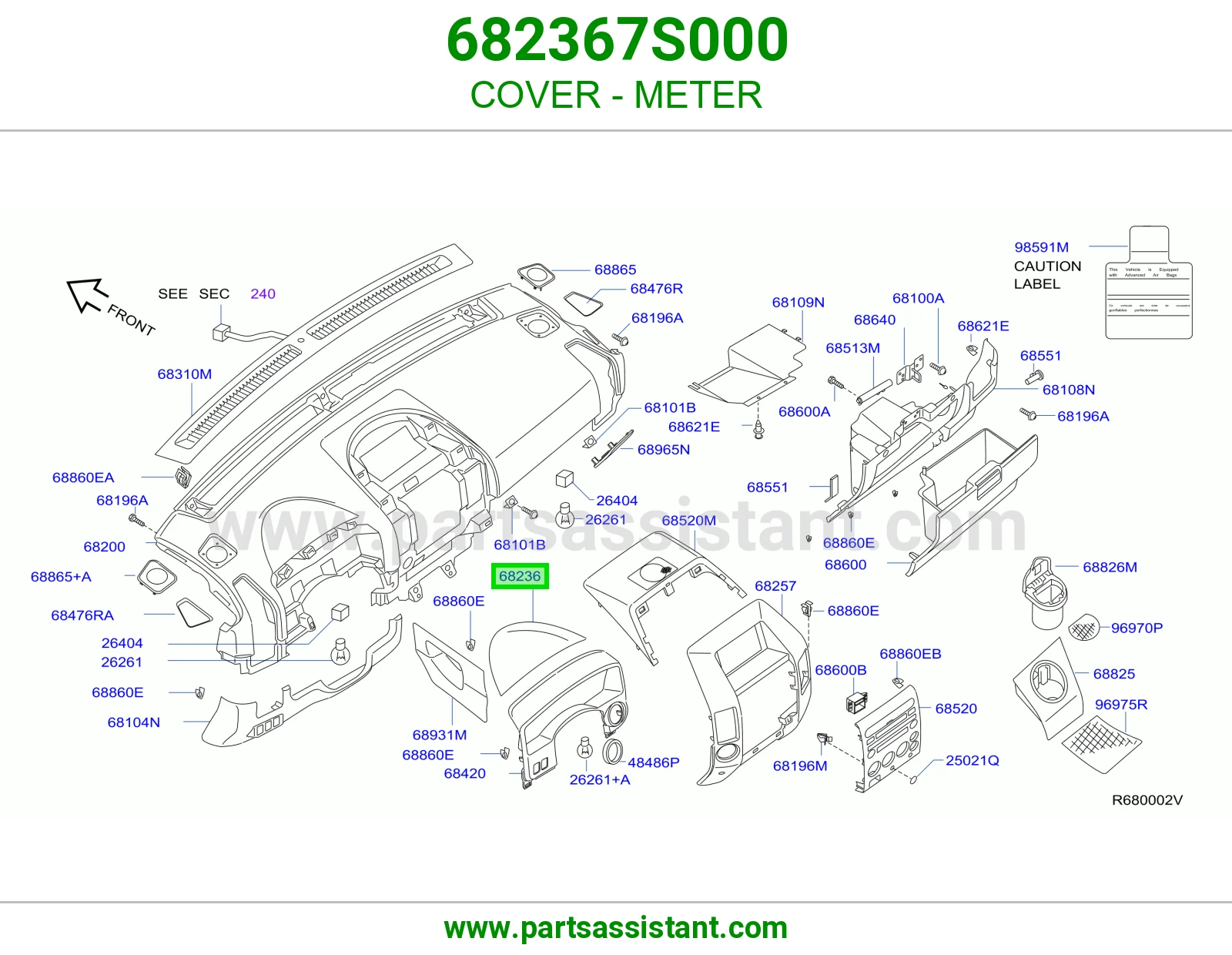 غطاء عداد 682367S000