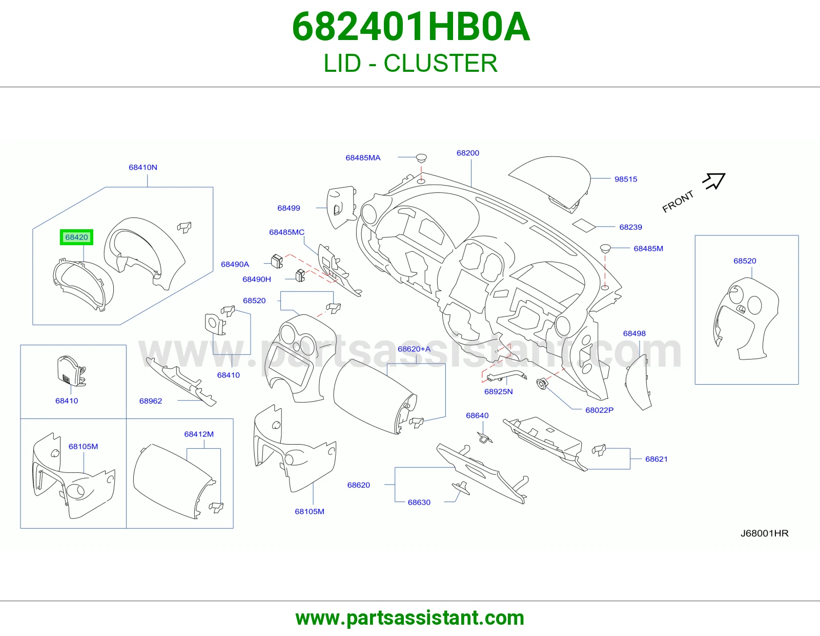 غطاء عداد 682401HB0A