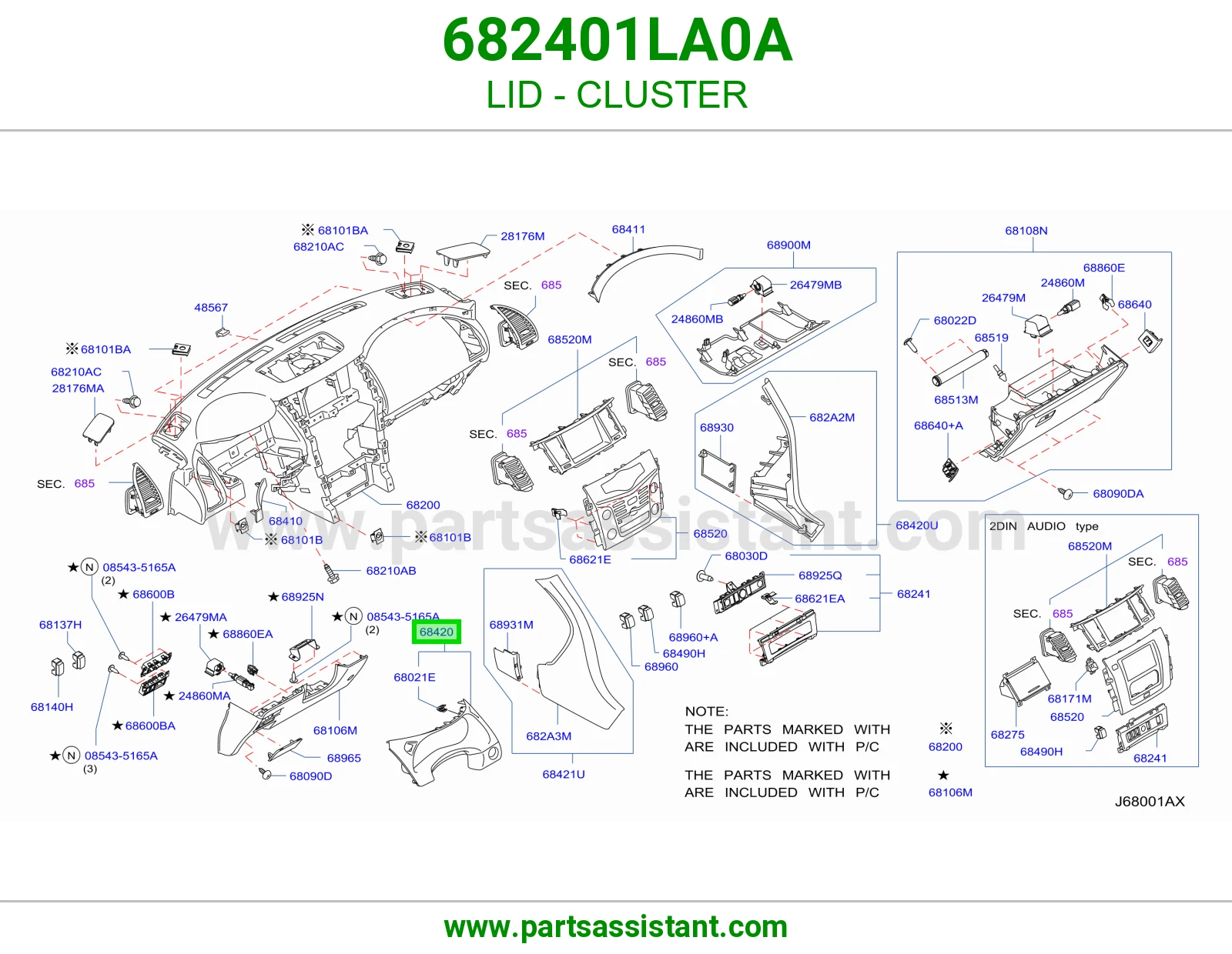 غطاء عداد 682401LA0A