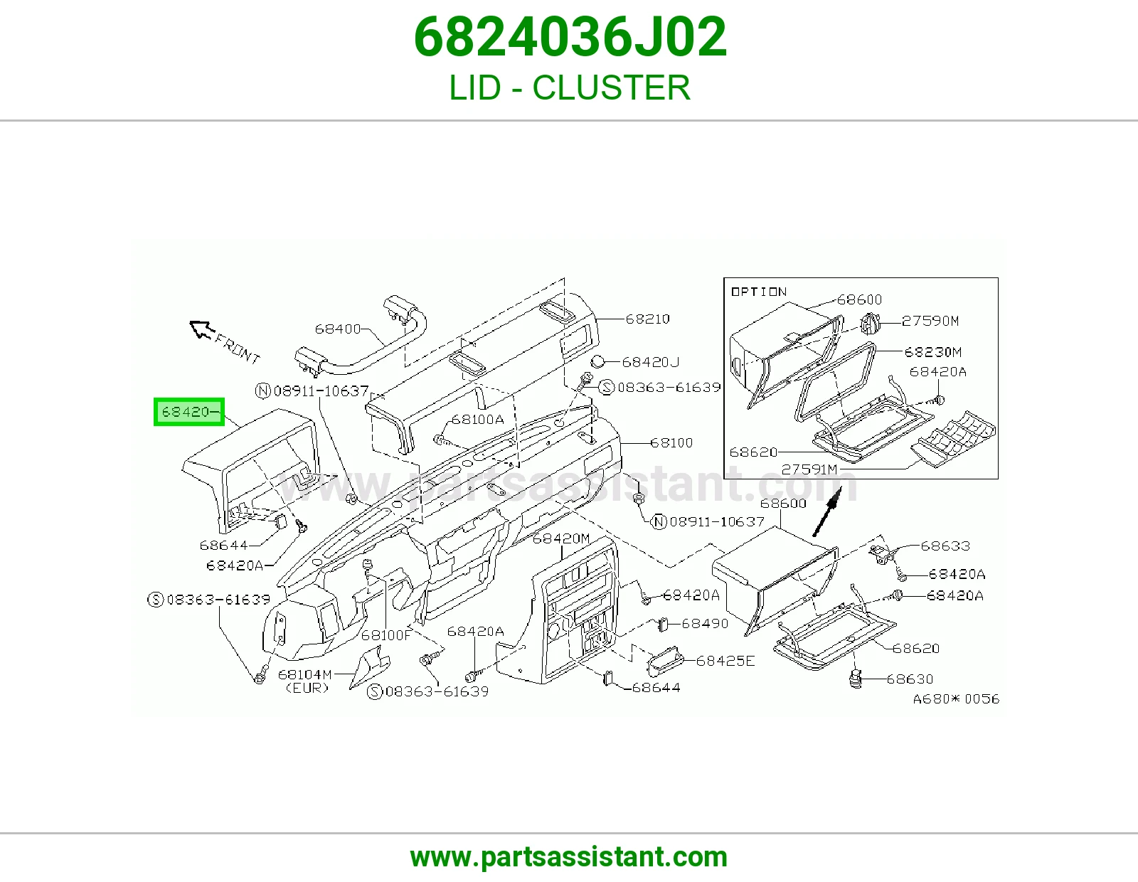 غطاء عداد 6824036J02