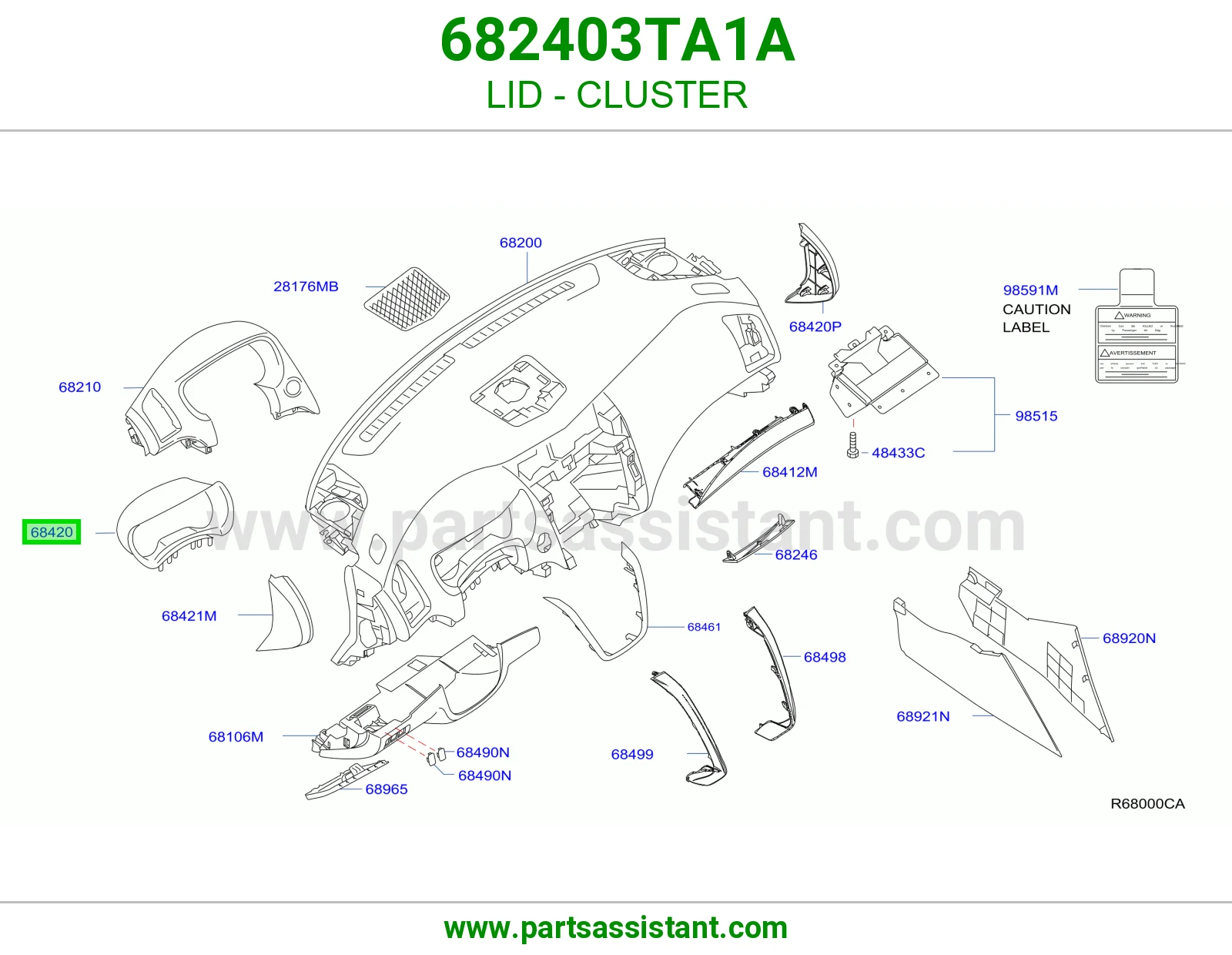 غطاء عداد 682403TA1A