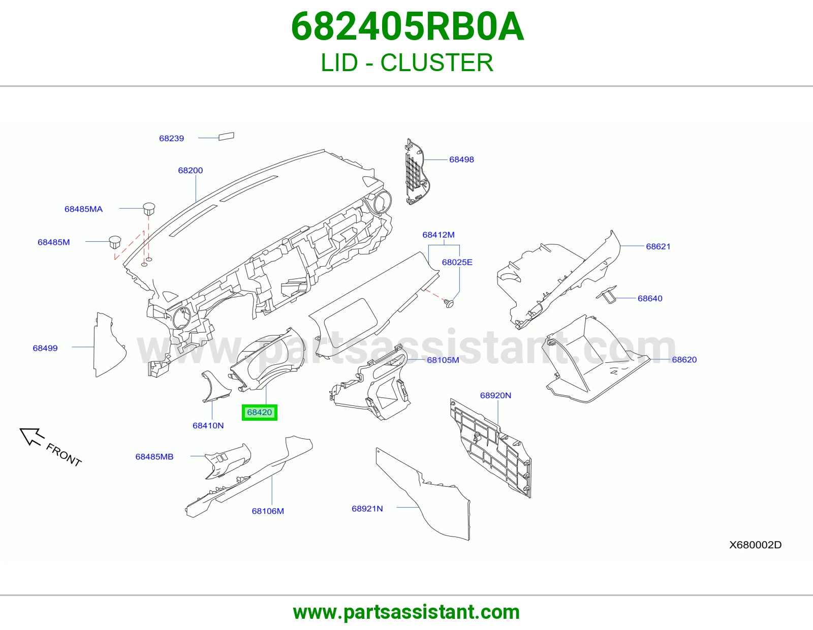 غطاء عداد 682405RB0A