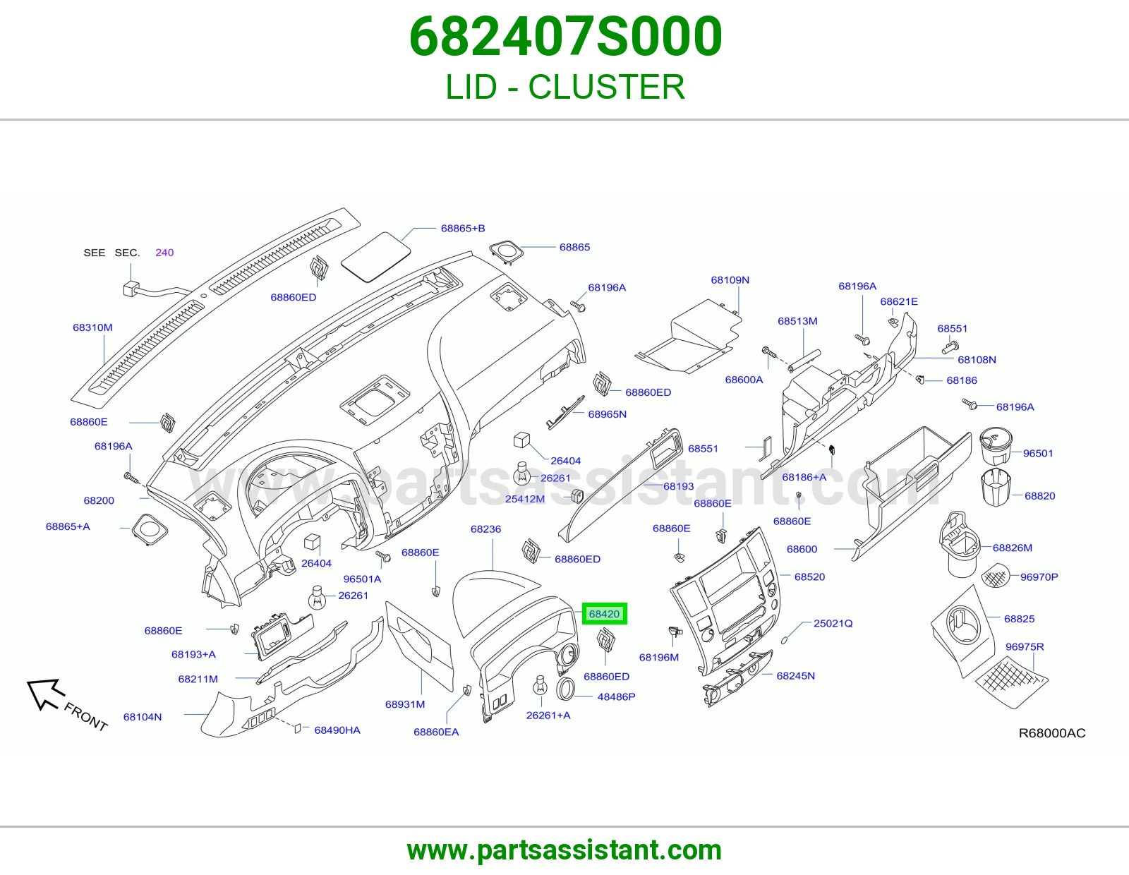 غطاء عداد 682407S000