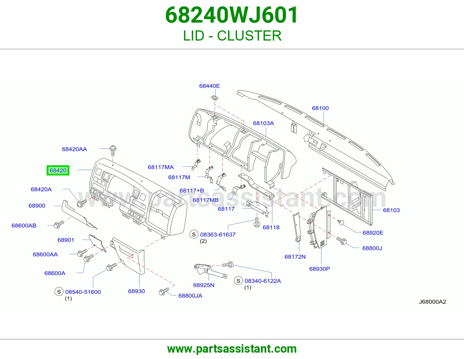 غطاء عداد 68240WJ601