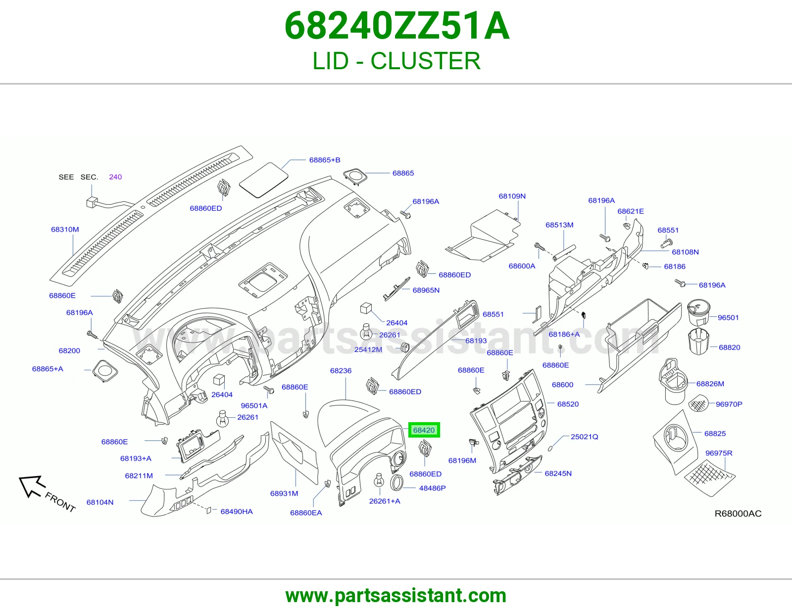 غطاء عداد 68240ZZ51A