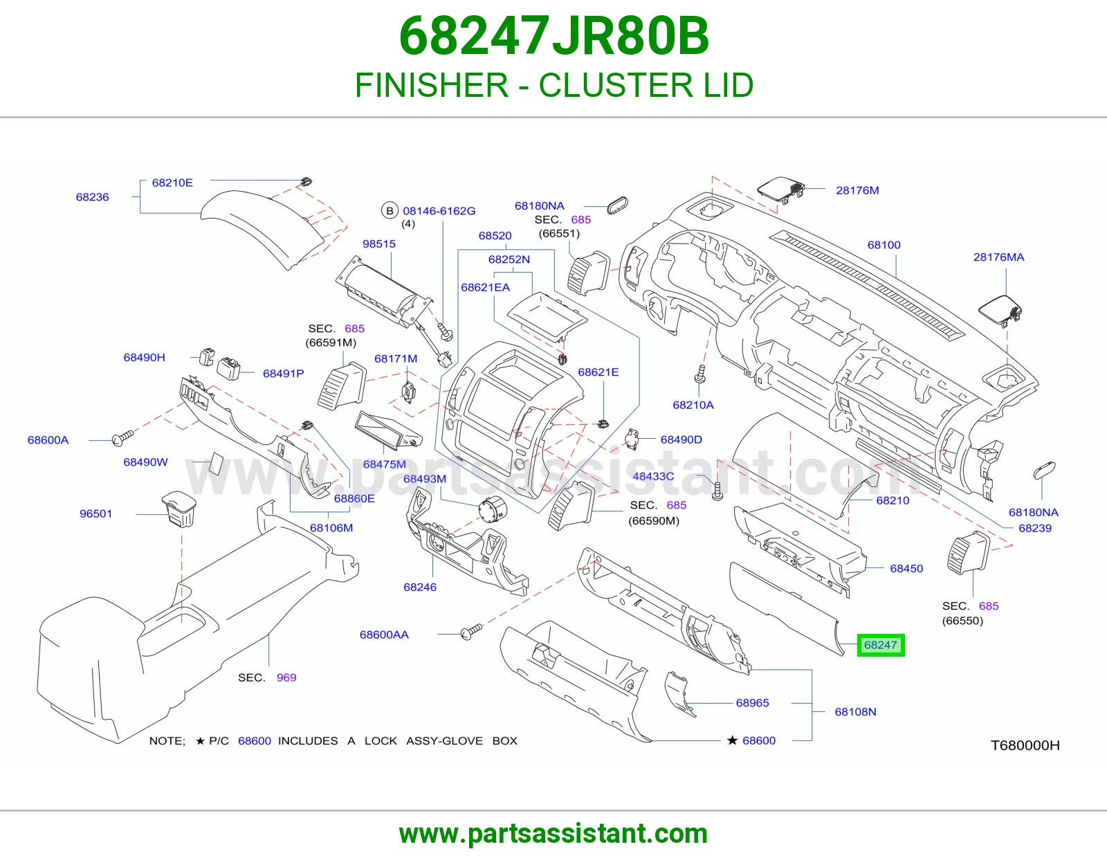 تلبيسة غطاء عداد 68247JR80B