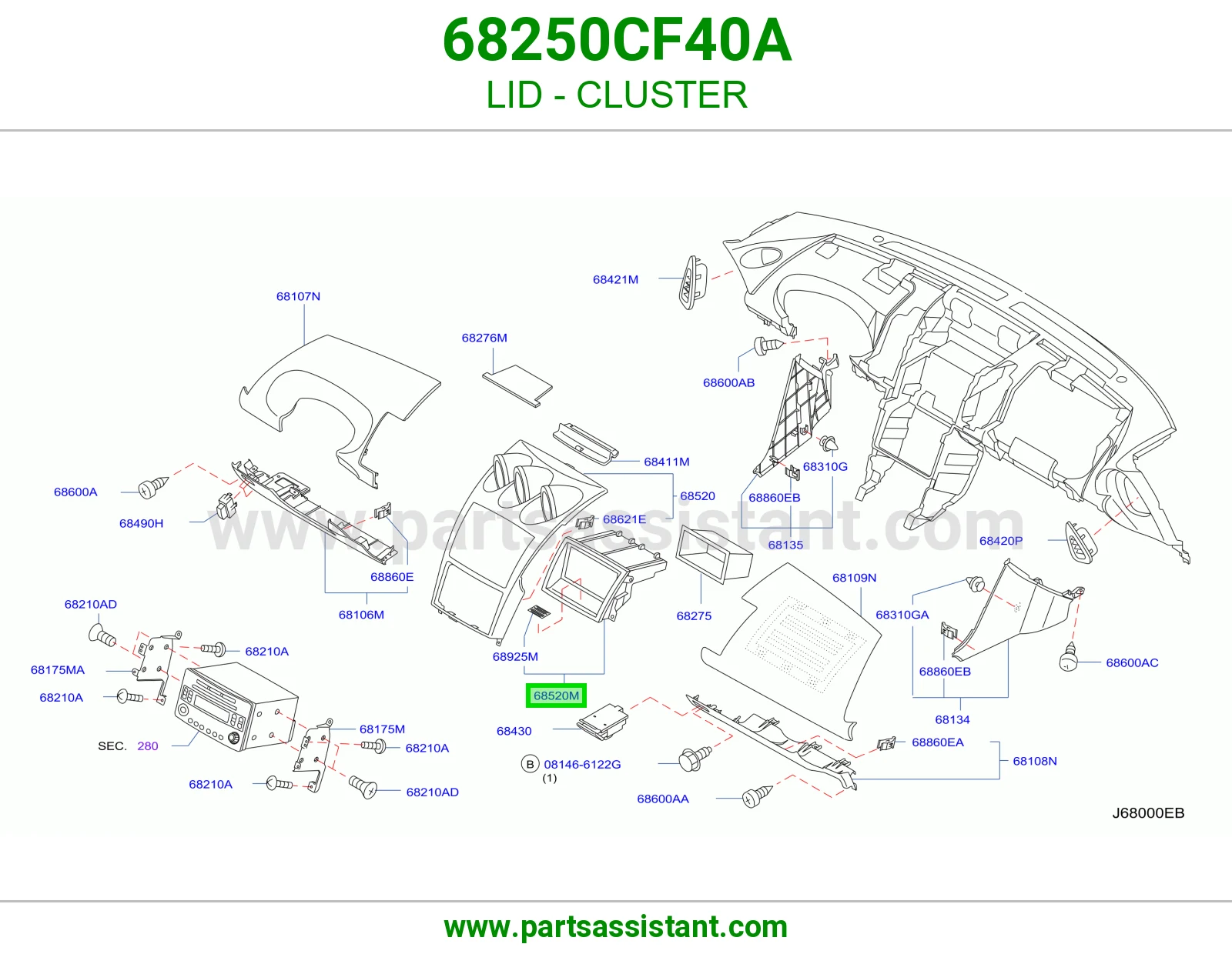 غطاء عداد 68250CF40A