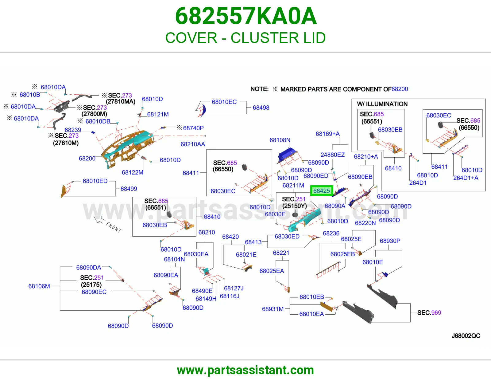 غطاء عداد 682557KA0A