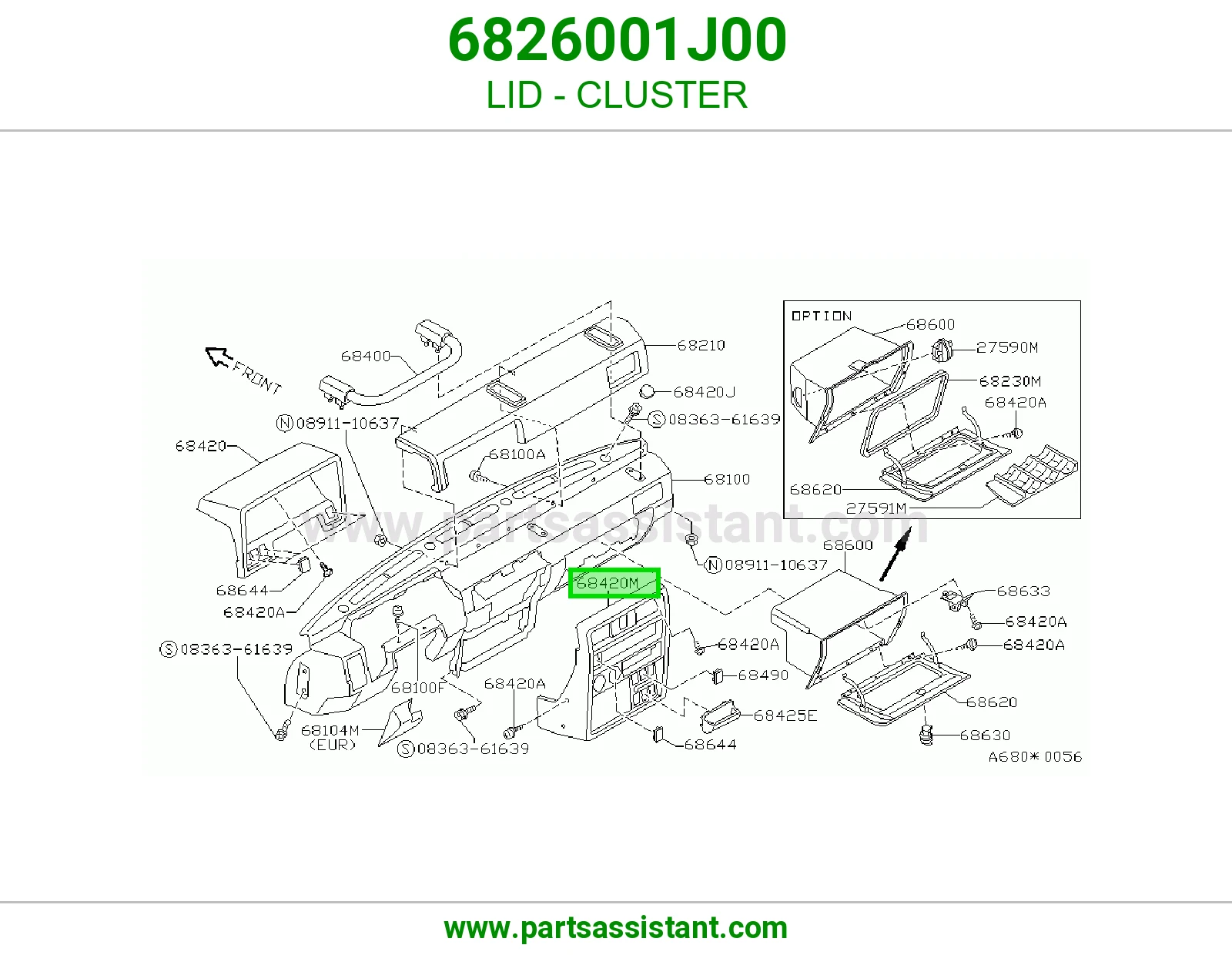 غطاء عداد 6826001J00