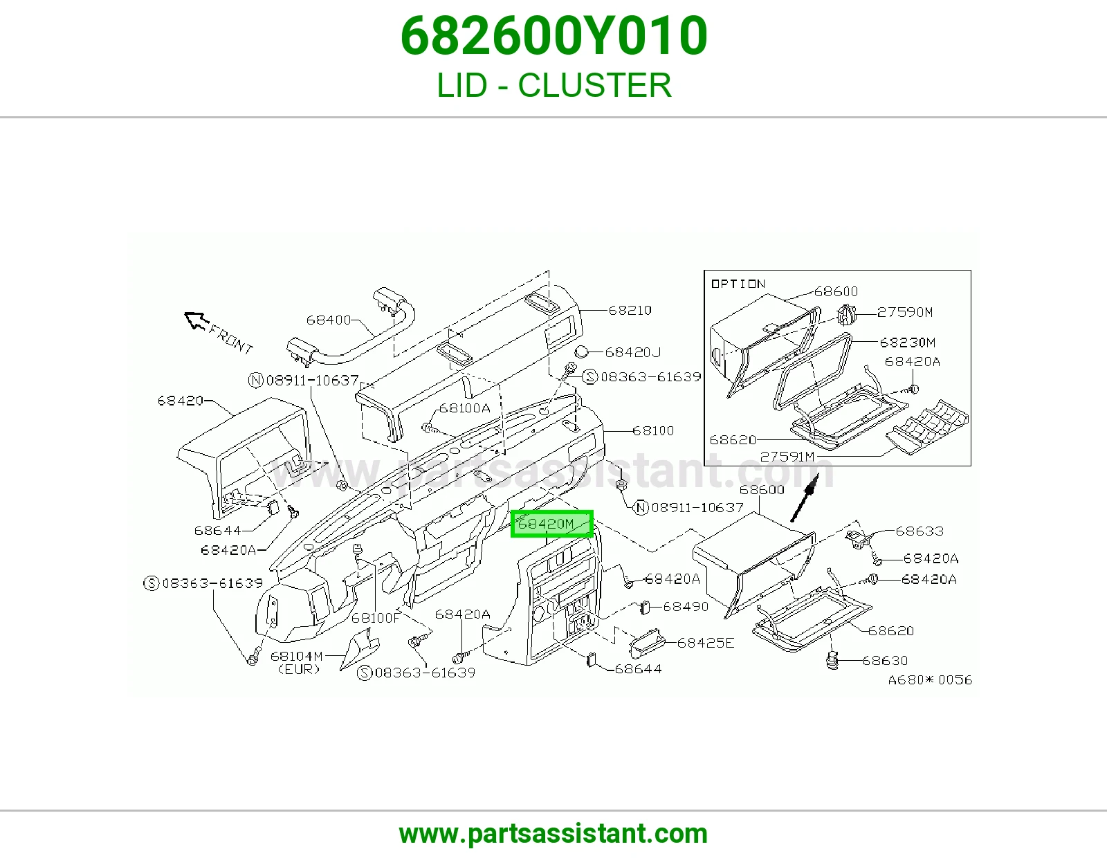 غطاء عداد 682600Y010