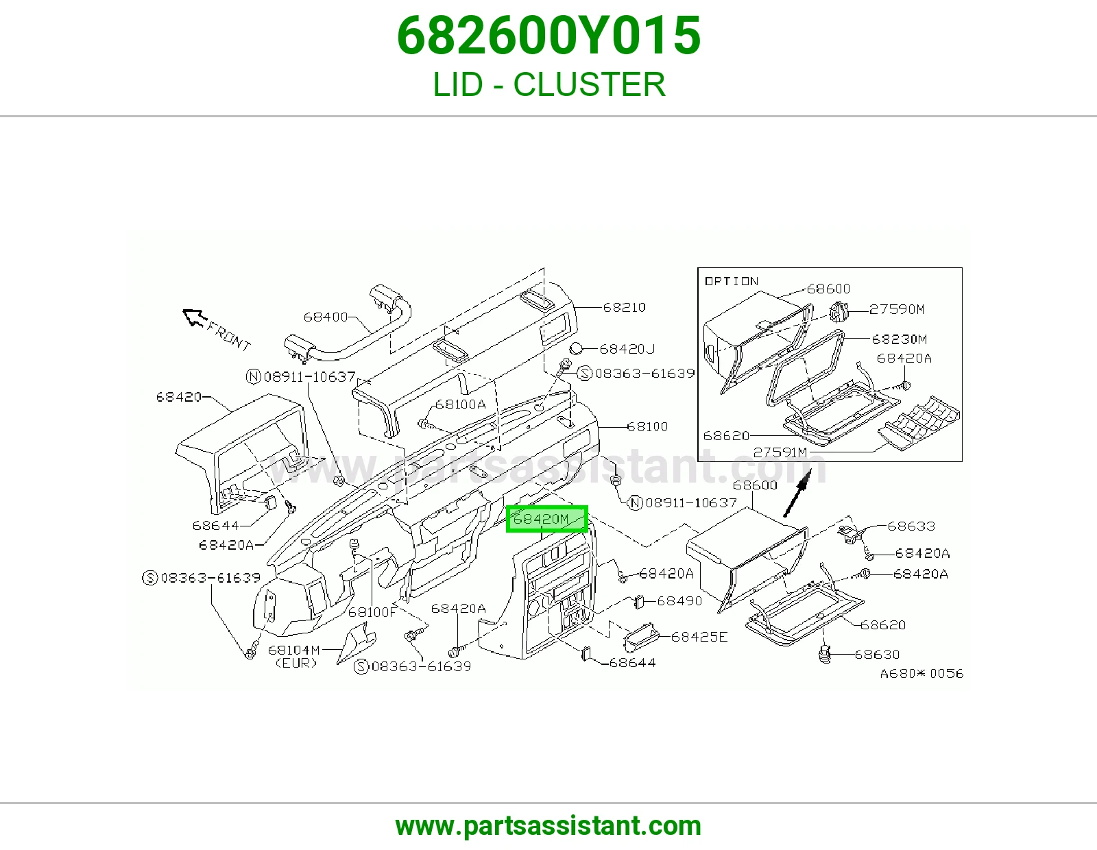 غطاء عداد 682600Y015