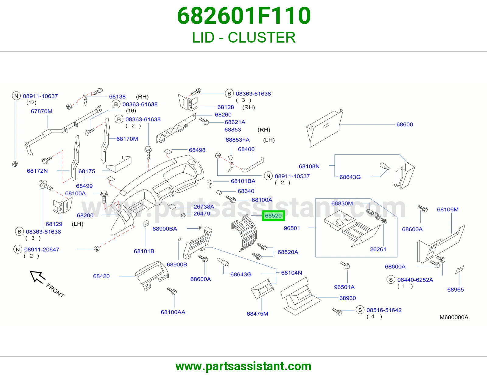 غطاء عداد 682601F110