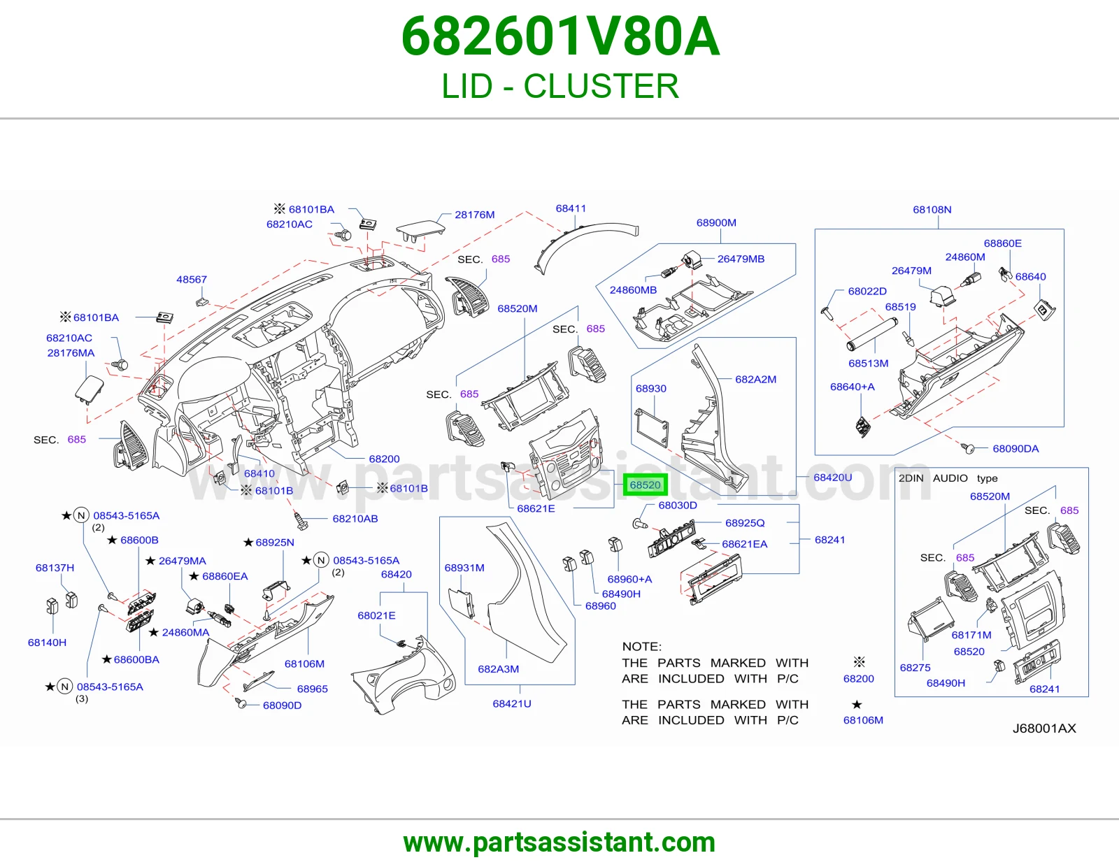 غطاء عداد 682601V80A