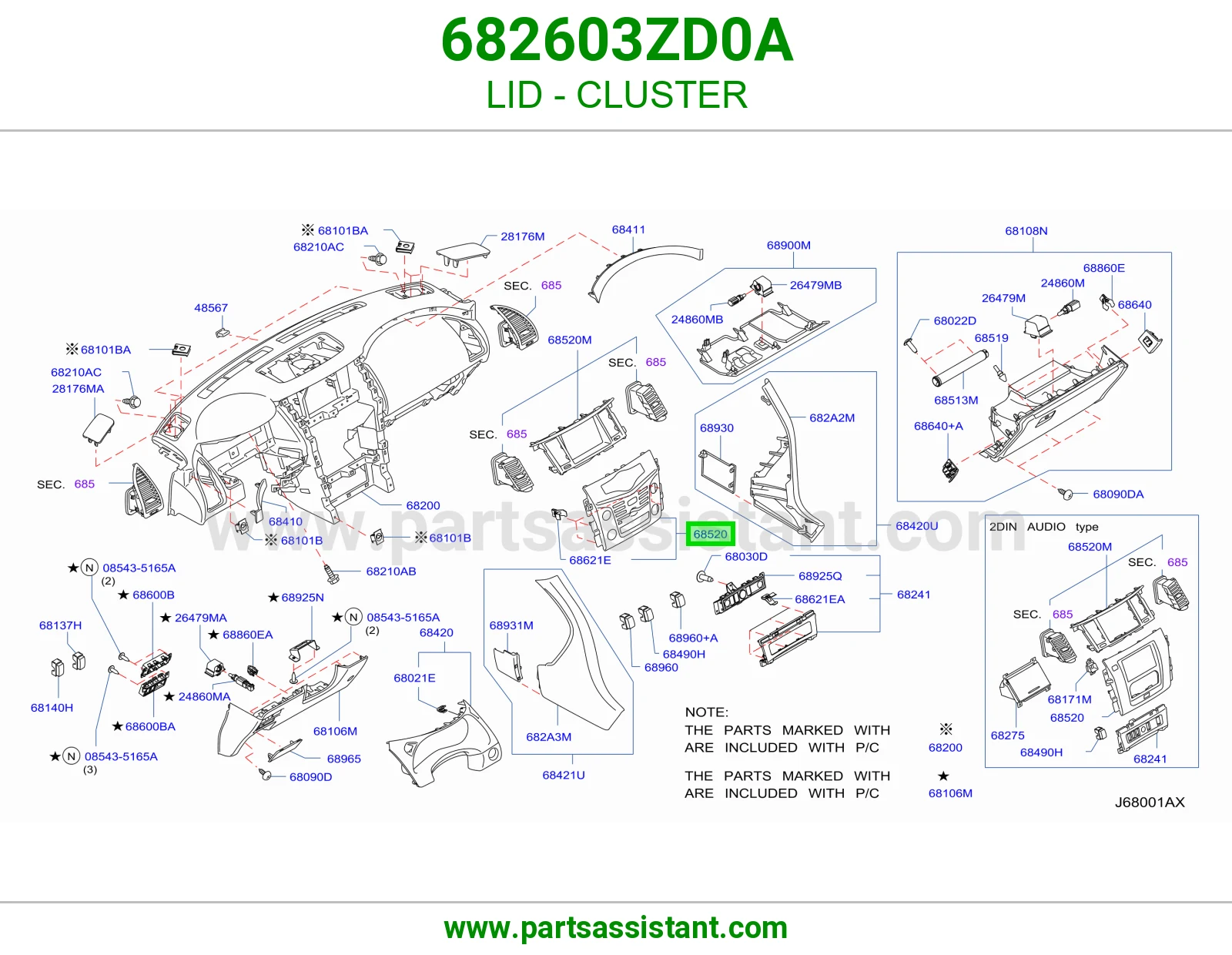 غطاء عداد 682603ZD0A
