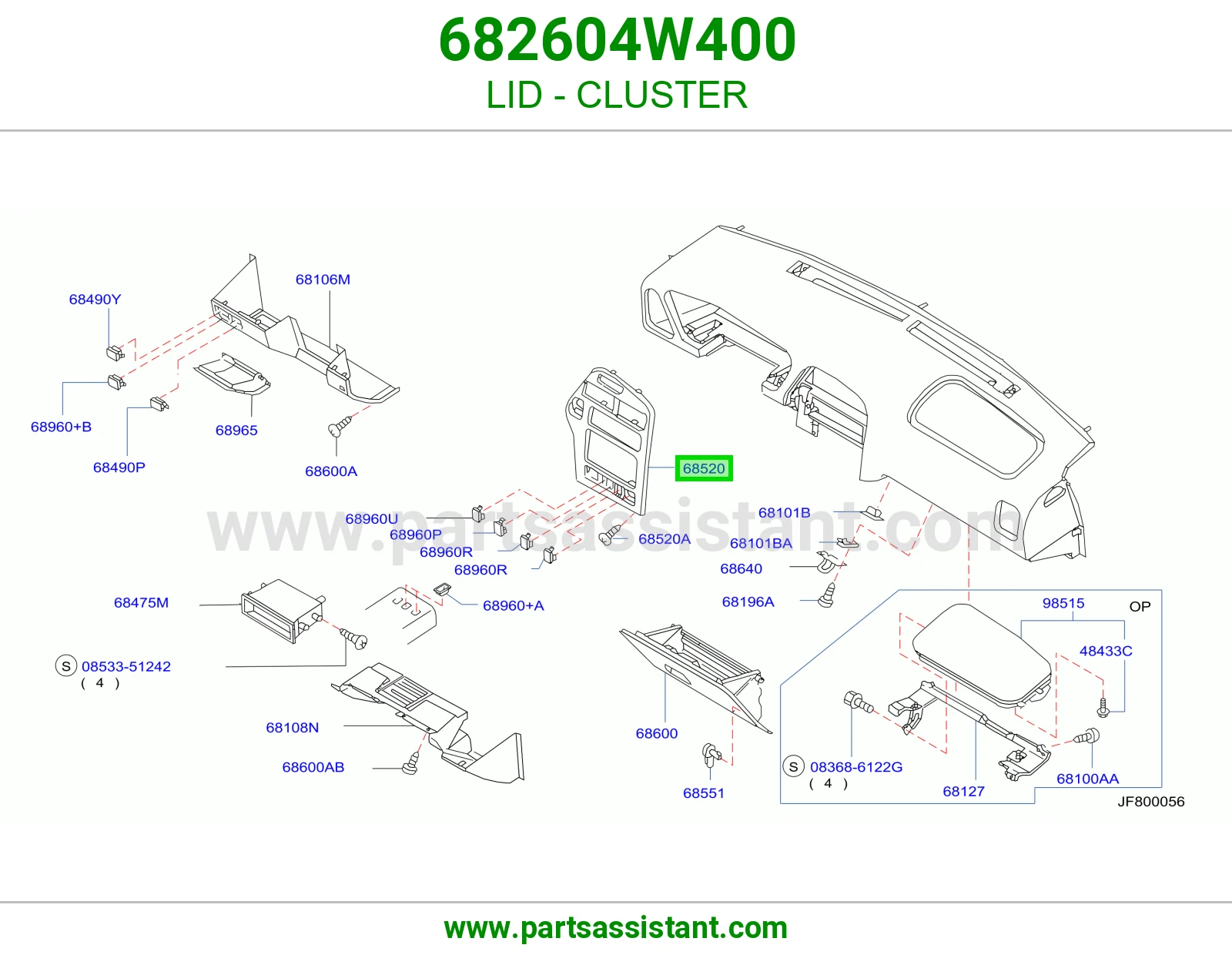 غطاء عداد 682604W400