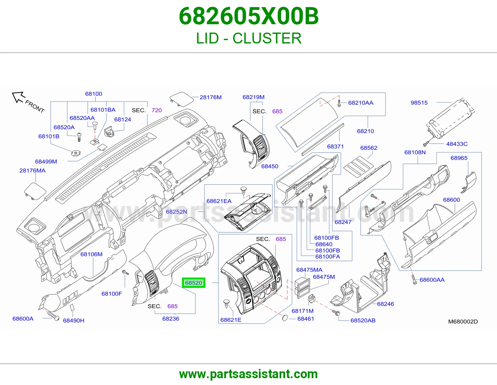 غطاء عداد 682605X00B