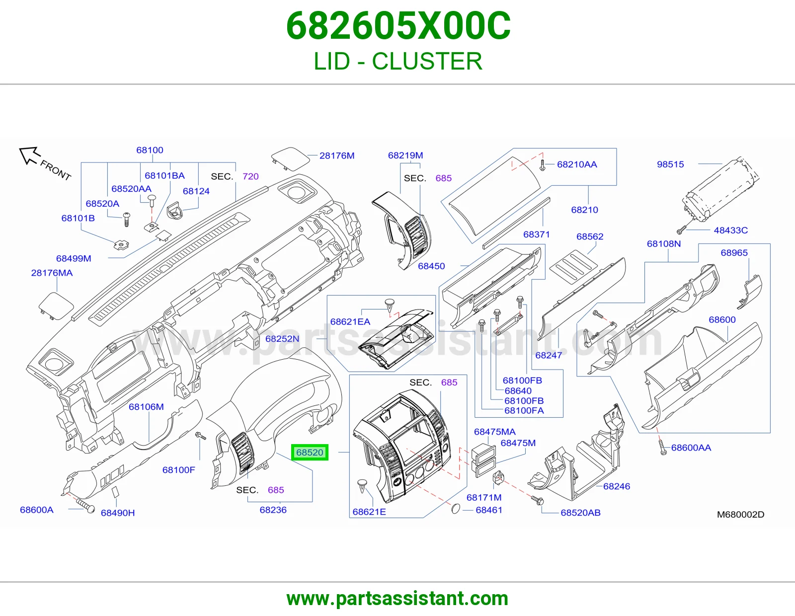 غطاء عداد 682605X00C