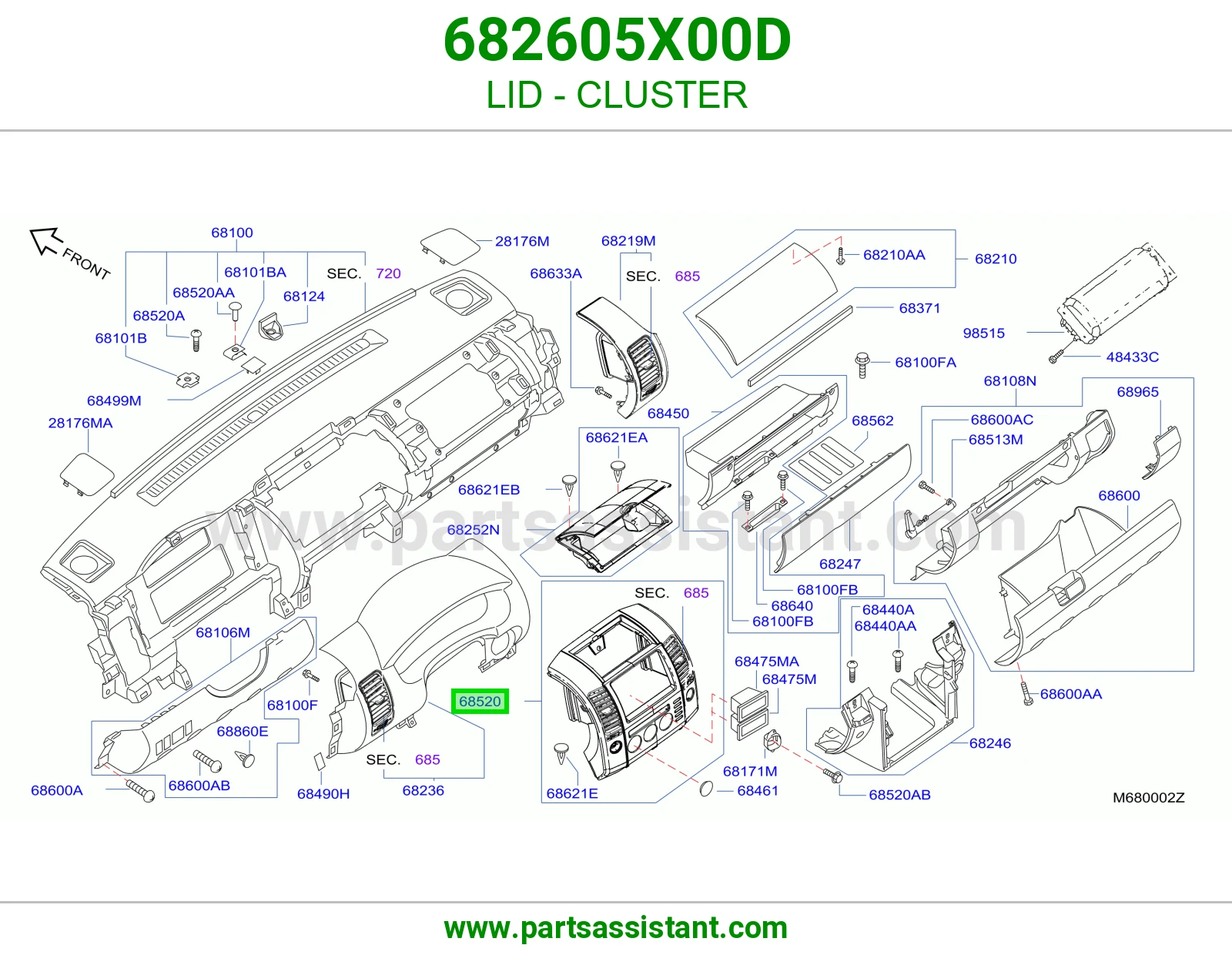 غطاء عداد 682605X00D