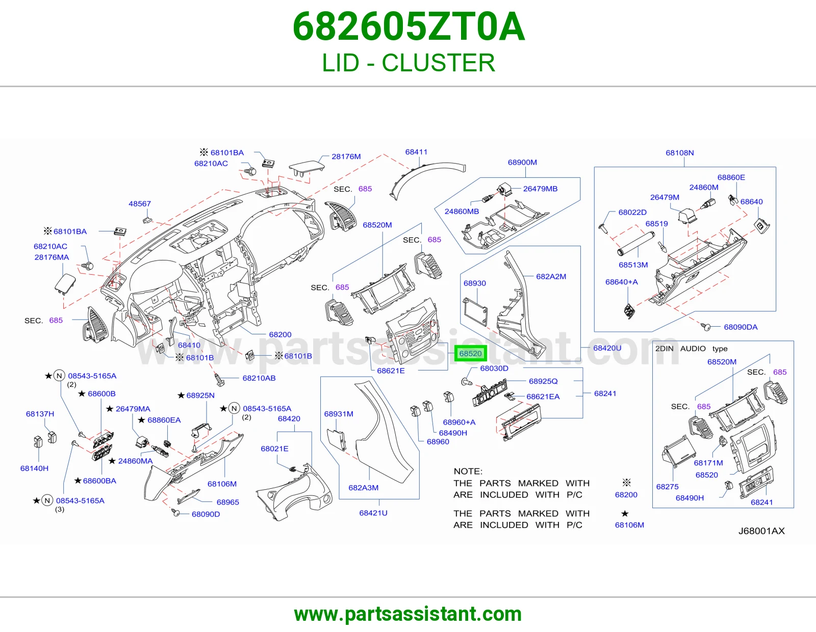 غطاء عداد 682605ZT0A