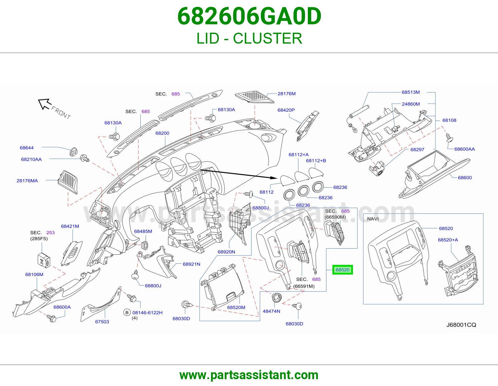 غطاء عداد 682606GA0D